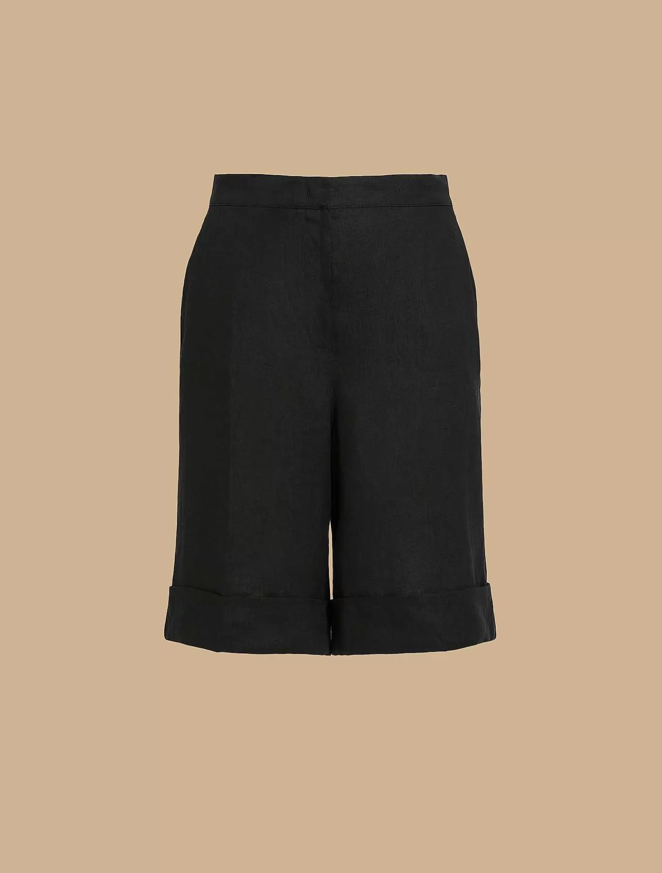 Online Bermuda En Lin Leger Femmes Pantalon