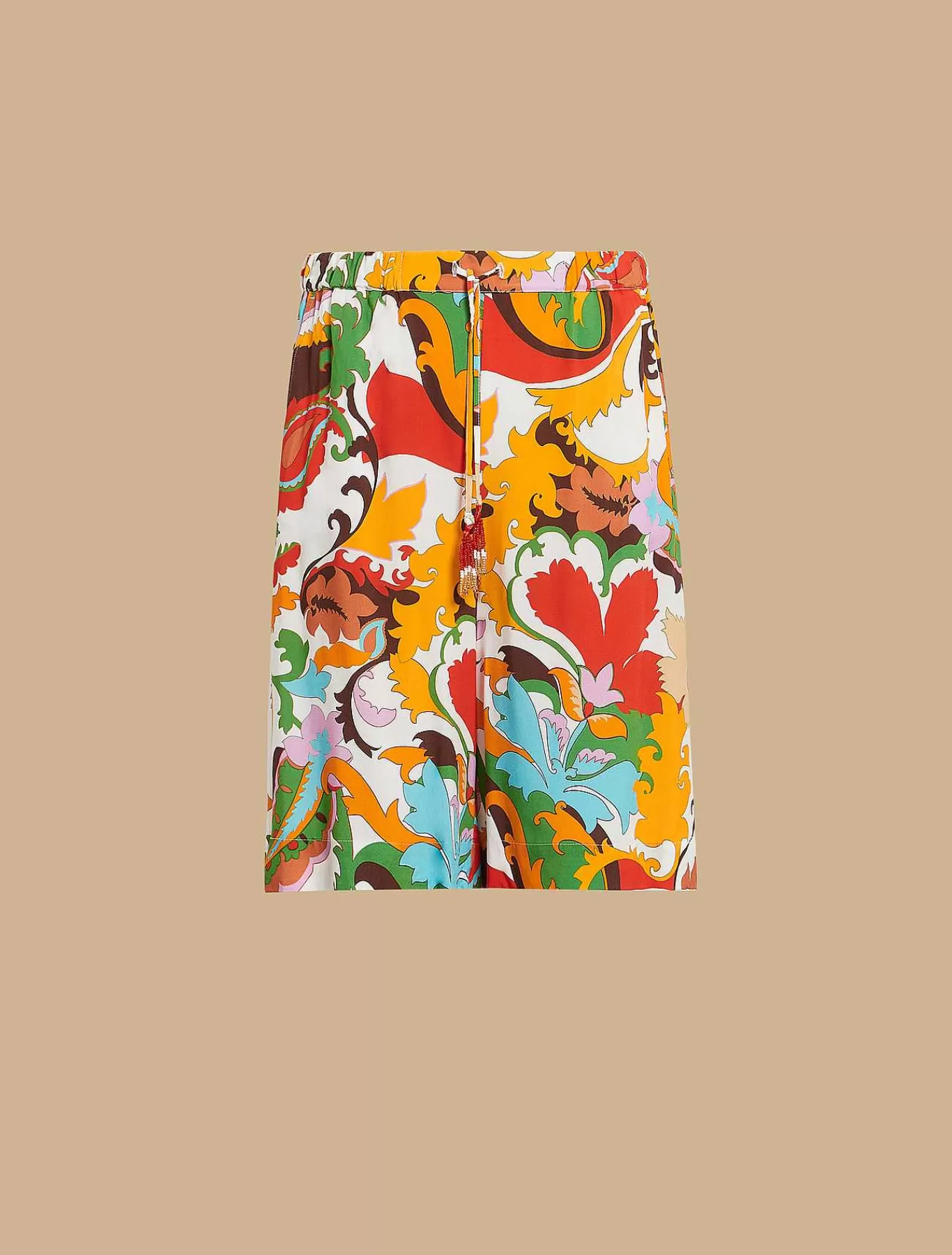 Clearance Bermuda En Toile De Viscose Femmes Pantalon