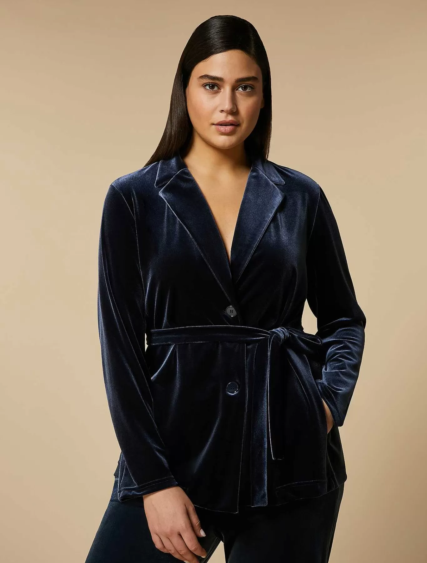 Sale Blazer En Jersey De Velours Femmes Veste Et Blazers