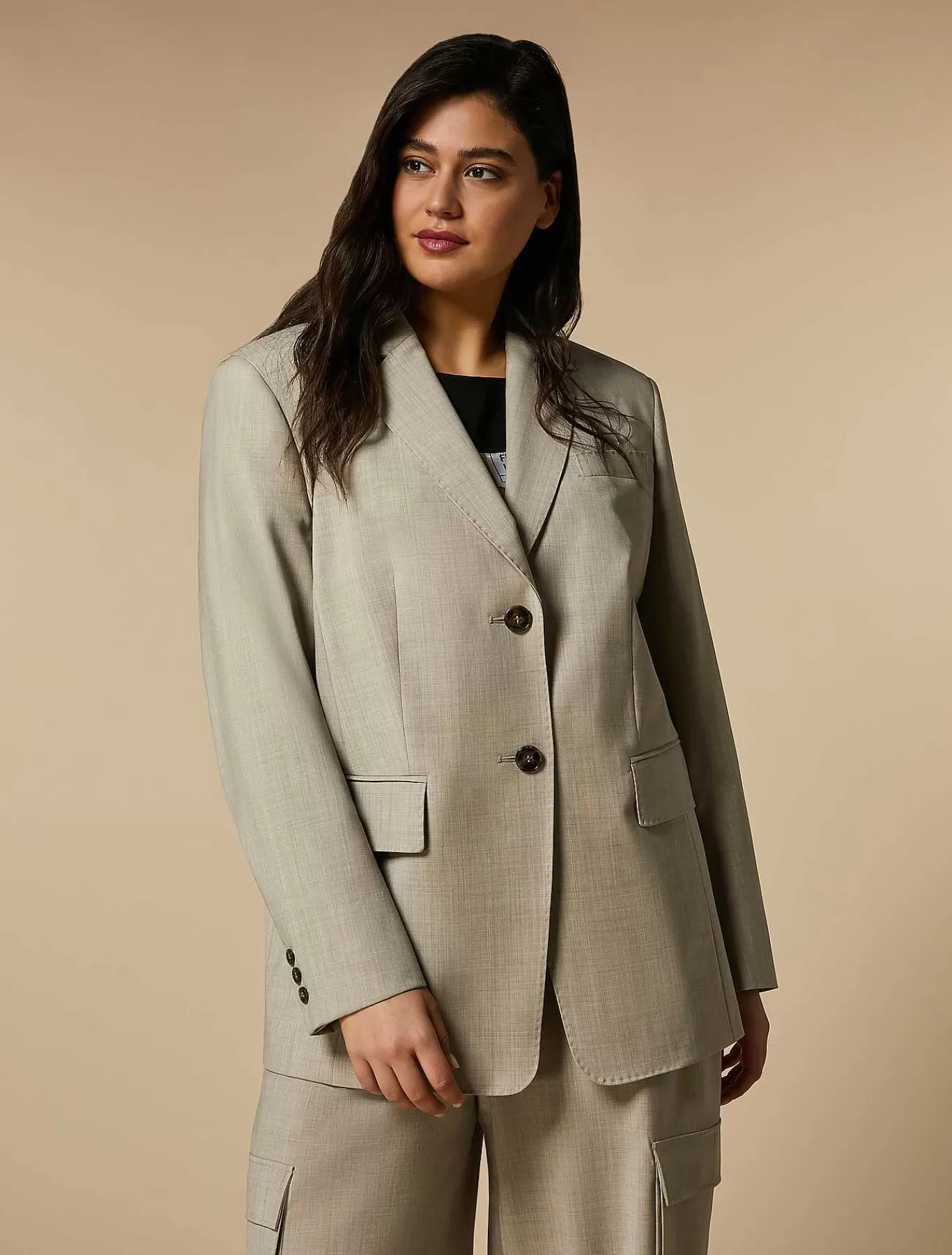 Store Blazer En Toile De Laine Extensible Femmes Veste Et Blazers