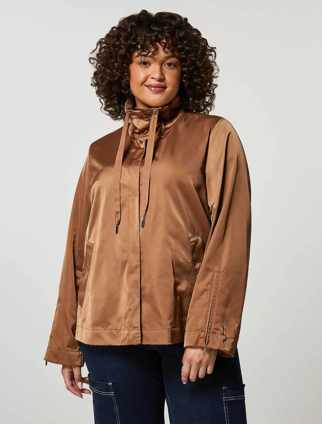 Online Caban En Satin Deperlant Femmes Manteaux Et Trenchs