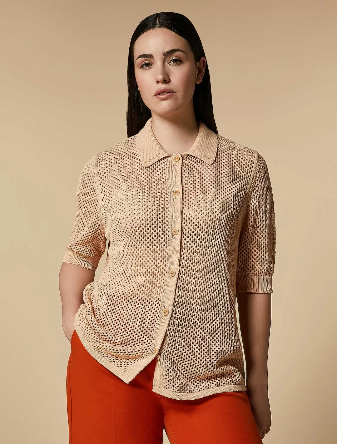 Hot Cardigan En Crepe De Coton Femmes Tricots