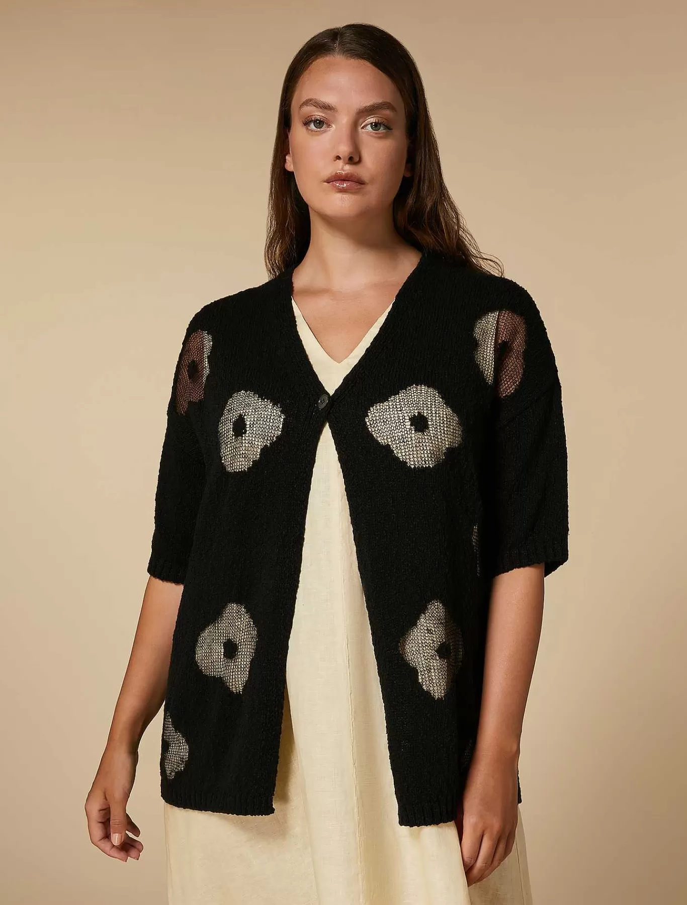 Flash Sale Cardigan En Fil De Coton Et De Lin Femmes Tricots