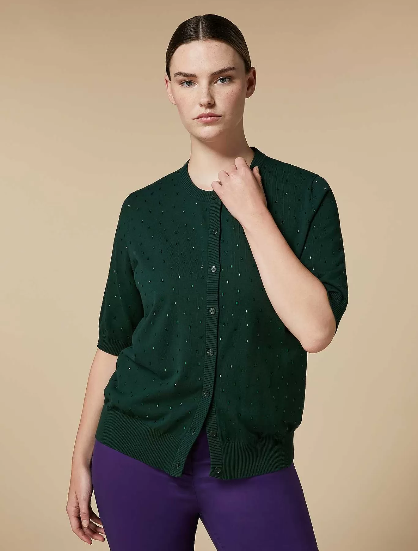 Hot Cardigan Et Haut Ornes De Strass Femmes Tricots