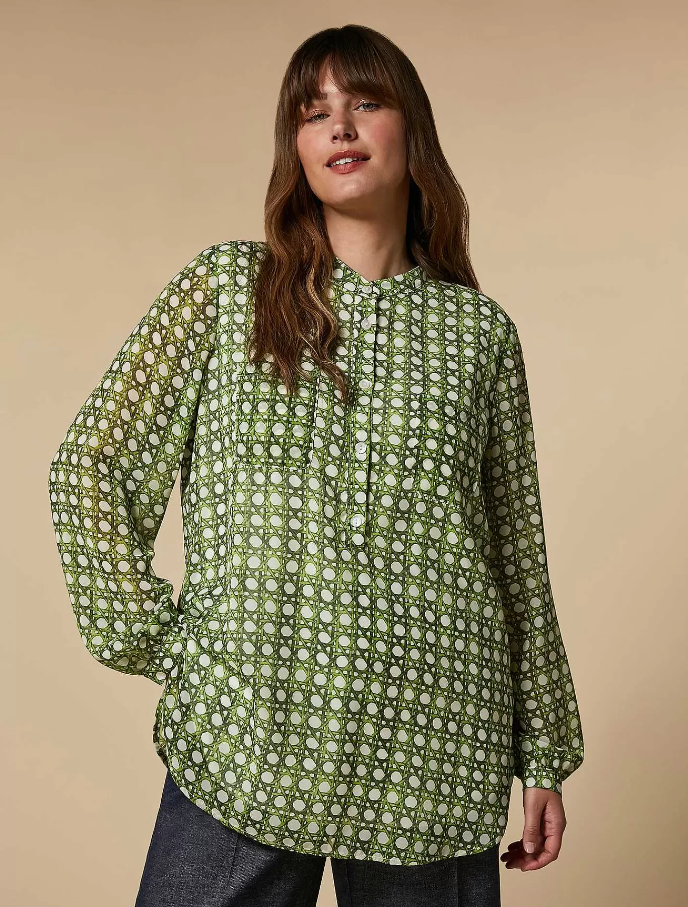 Best Sale Chemise En Georgette Imprimee Femmes Blouses Et Chemises
