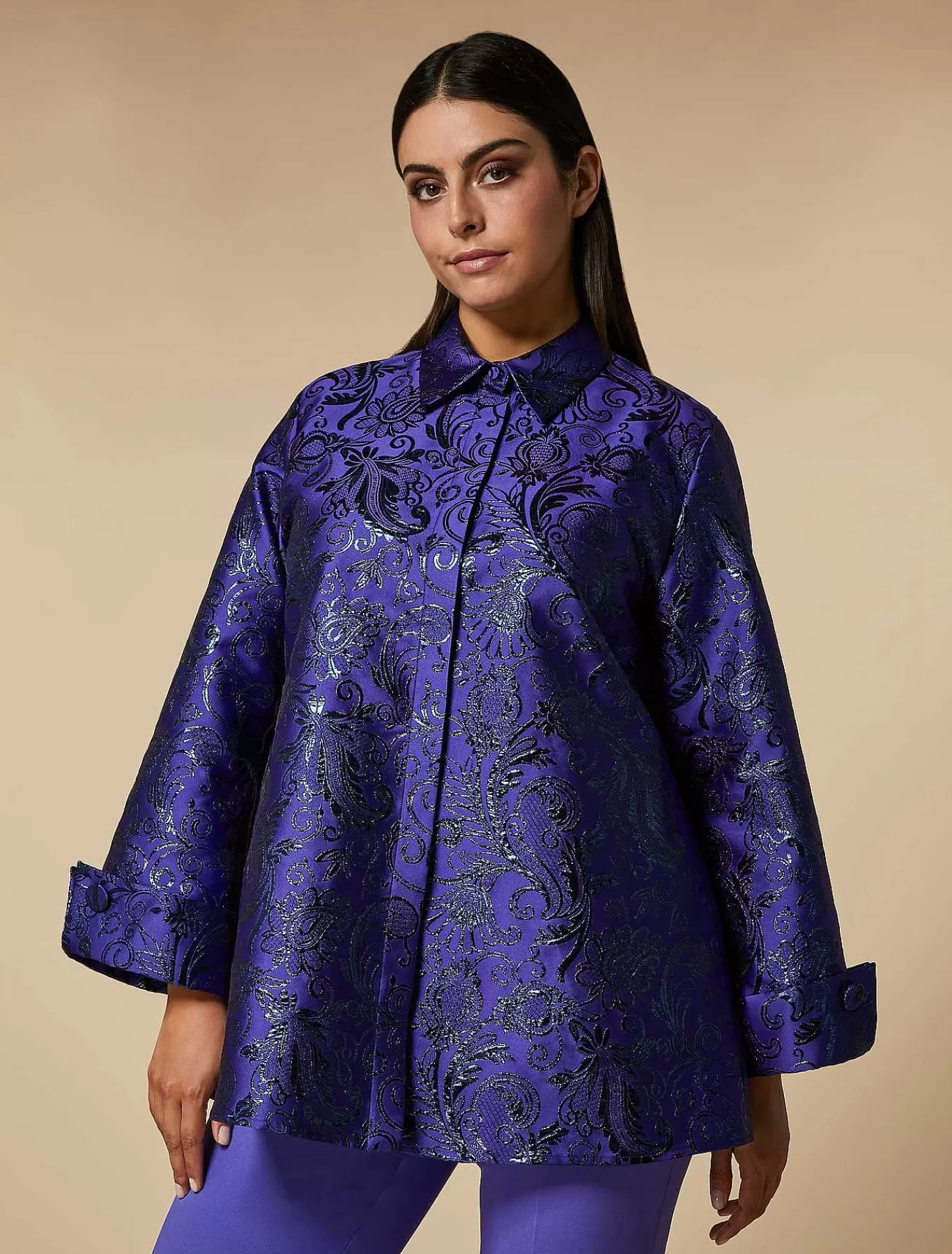 Fashion Chemise En Jacquard Lame Femmes Blouses Et Chemises