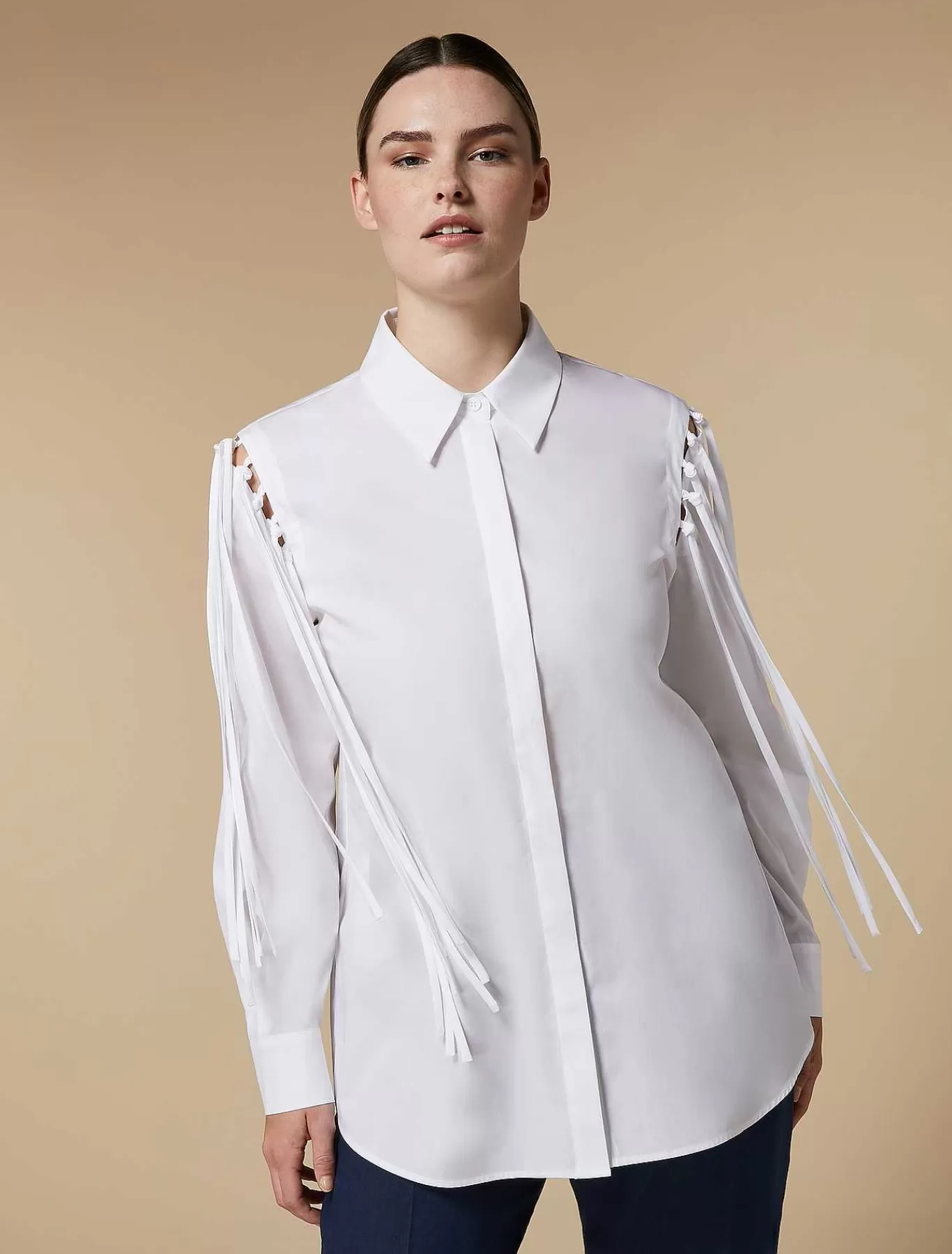 Cheap Chemise En Popeline A Franges Femmes Blouses Et Chemises