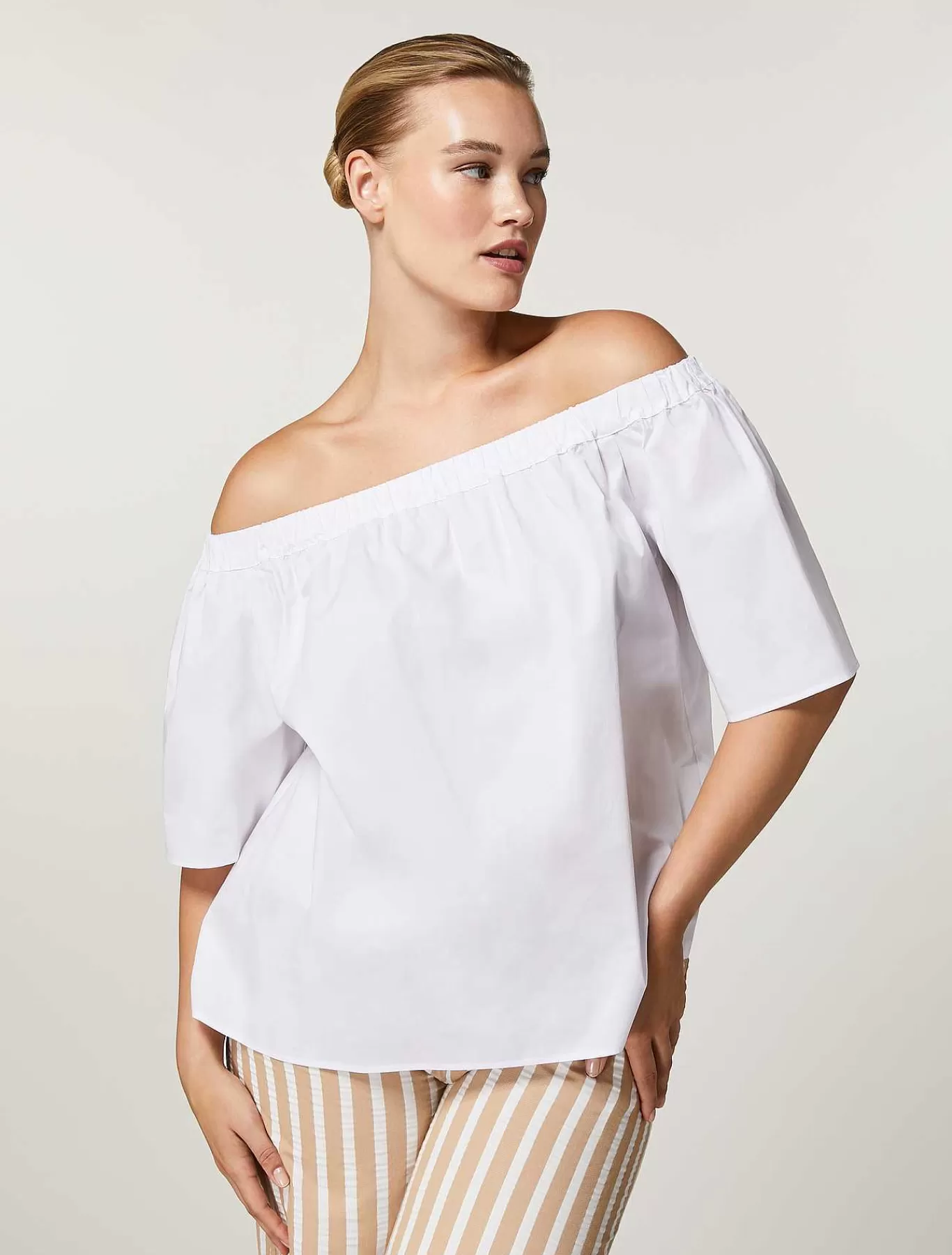 Online Chemise En Popeline De Coton Femmes Blouses Et Chemises