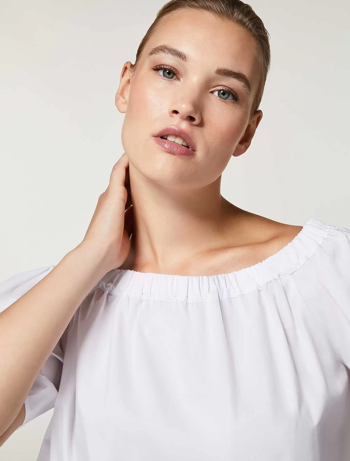 Online Chemise En Popeline De Coton Femmes Blouses Et Chemises