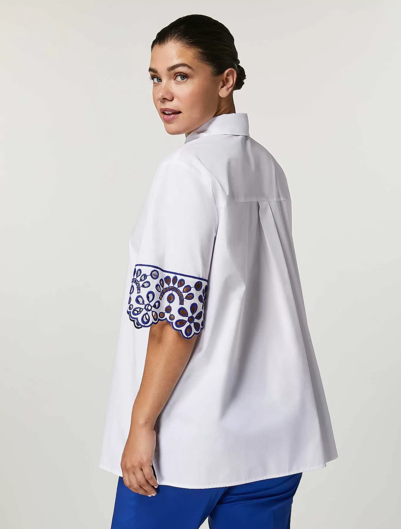 Online Chemise En Popeline De Coton Femmes Blouses Et Chemises