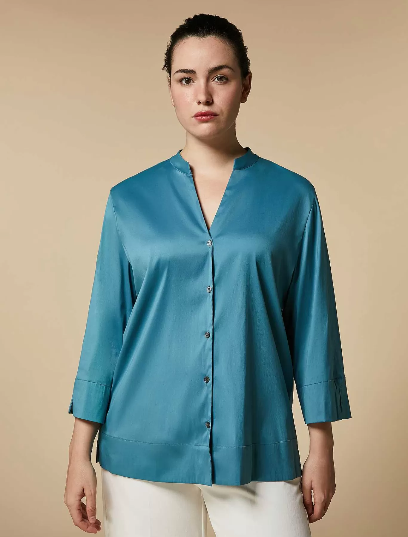 New Chemise En Popeline De Coton Melange Femmes Blouses Et Chemises