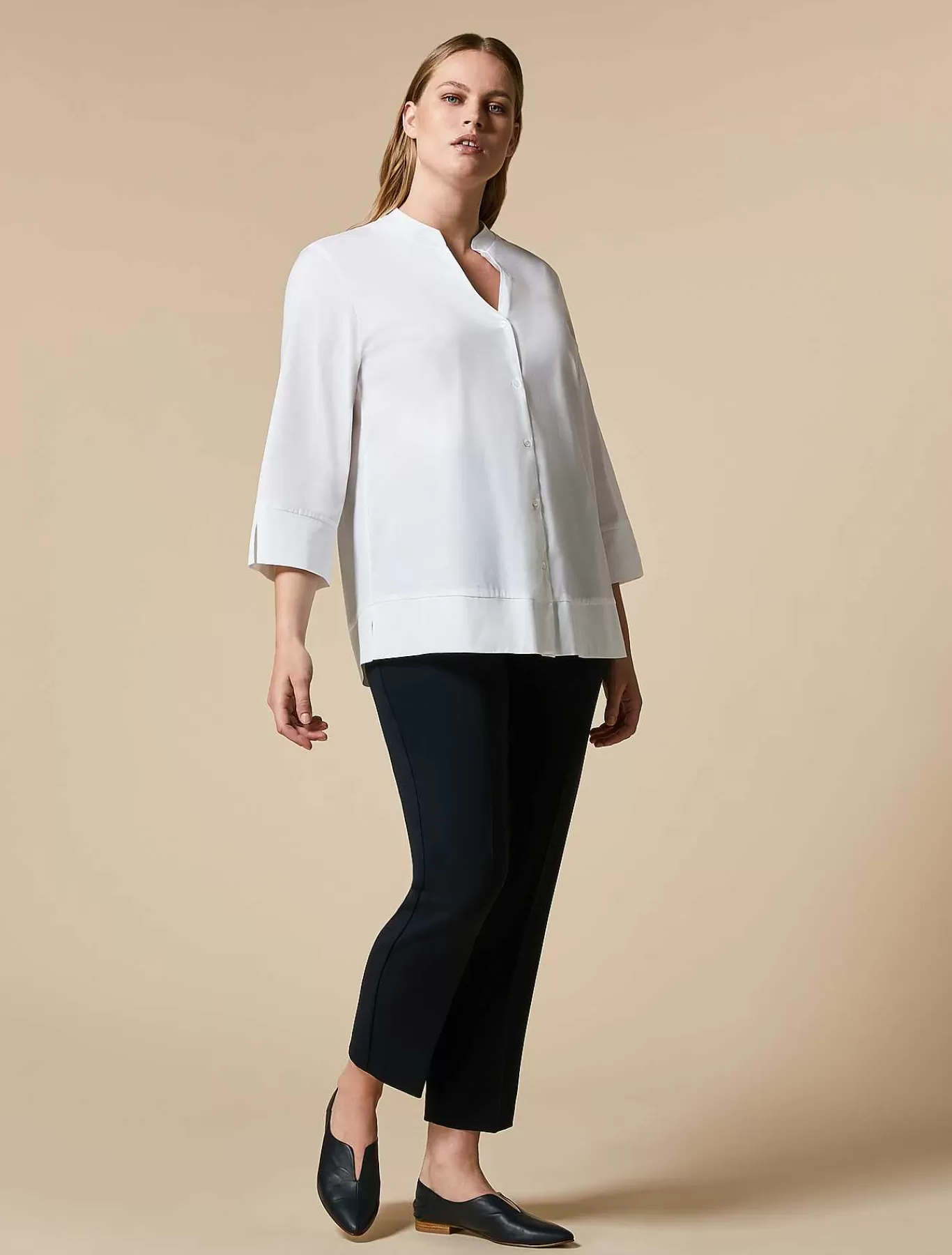 Discount Chemise En Popeline De Coton Melange Femmes Blouses Et Chemises