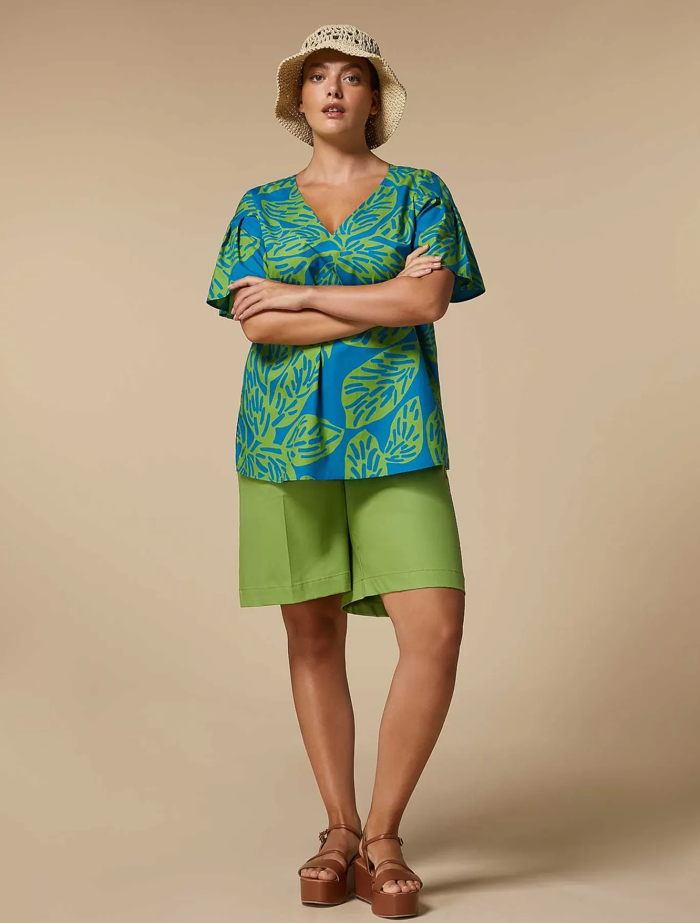 Online Chemise En Popeline Imprimee Femmes Blouses Et Chemises