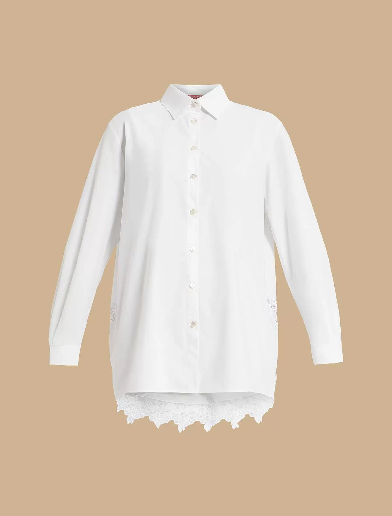 Cheap Chemise En Popeline Ornee De Dentelle Femmes Blouses Et Chemises