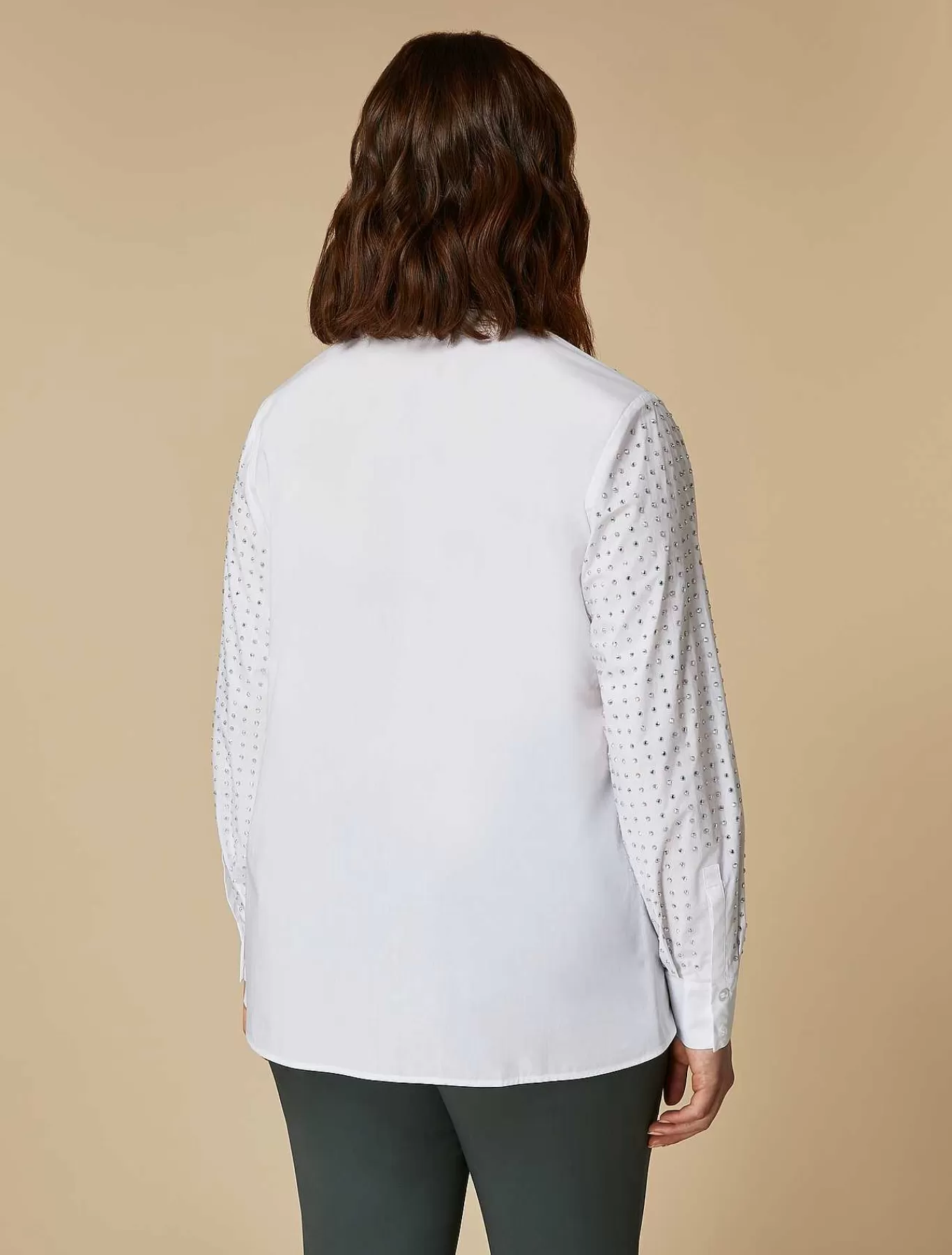 Cheap Chemise En Popeline Ornee De Strass Femmes Blouses Et Chemises
