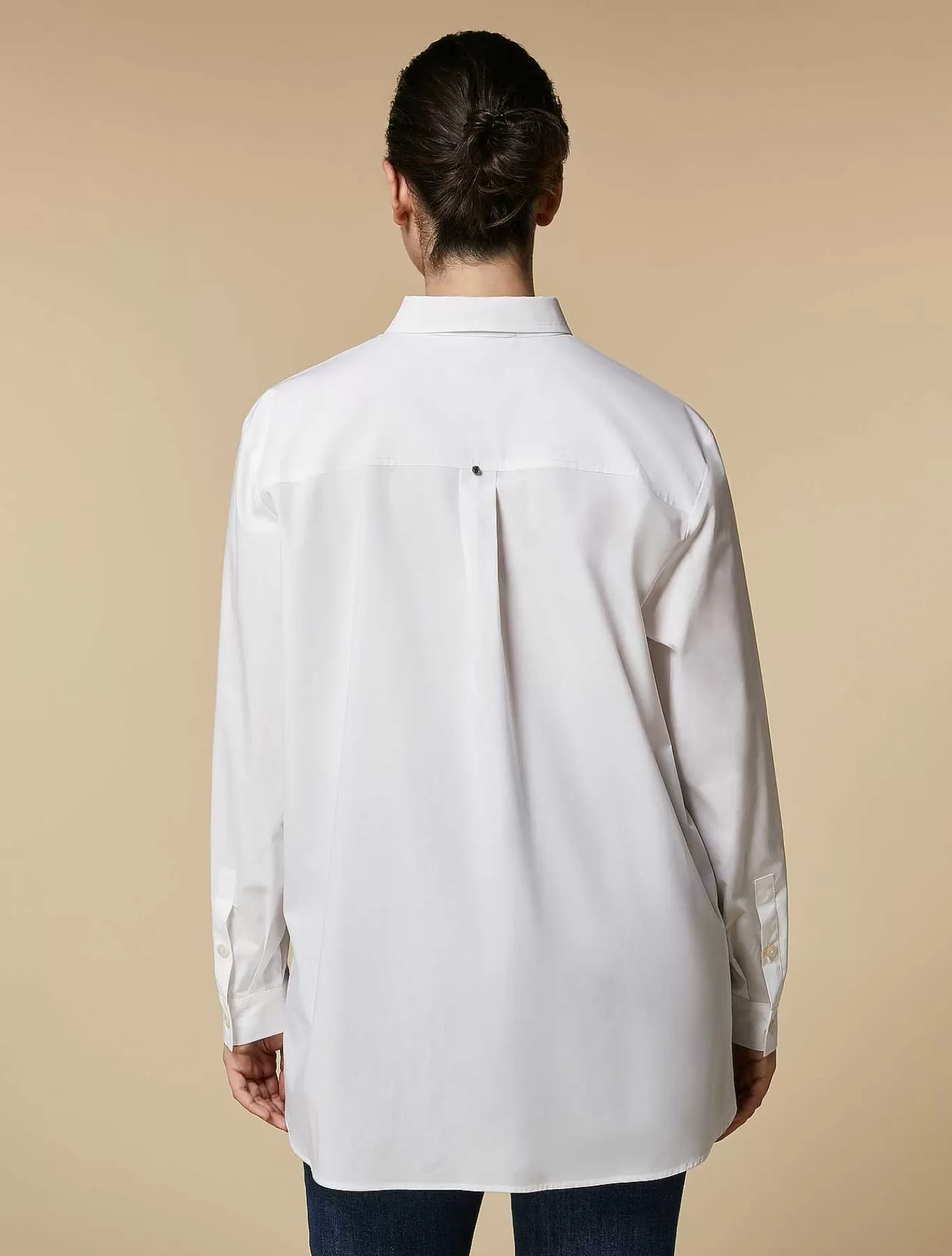 Discount Chemise En Popeline Ornee D'Imprimes Femmes Blouses Et Chemises