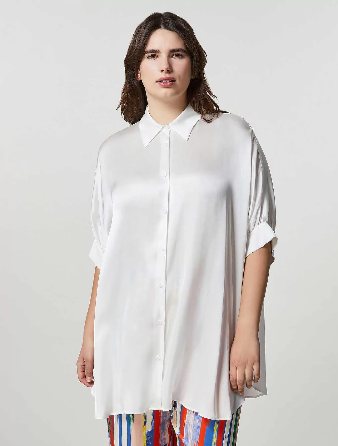 Best Sale Chemise En Satin De Viscose Femmes Blouses Et Chemises