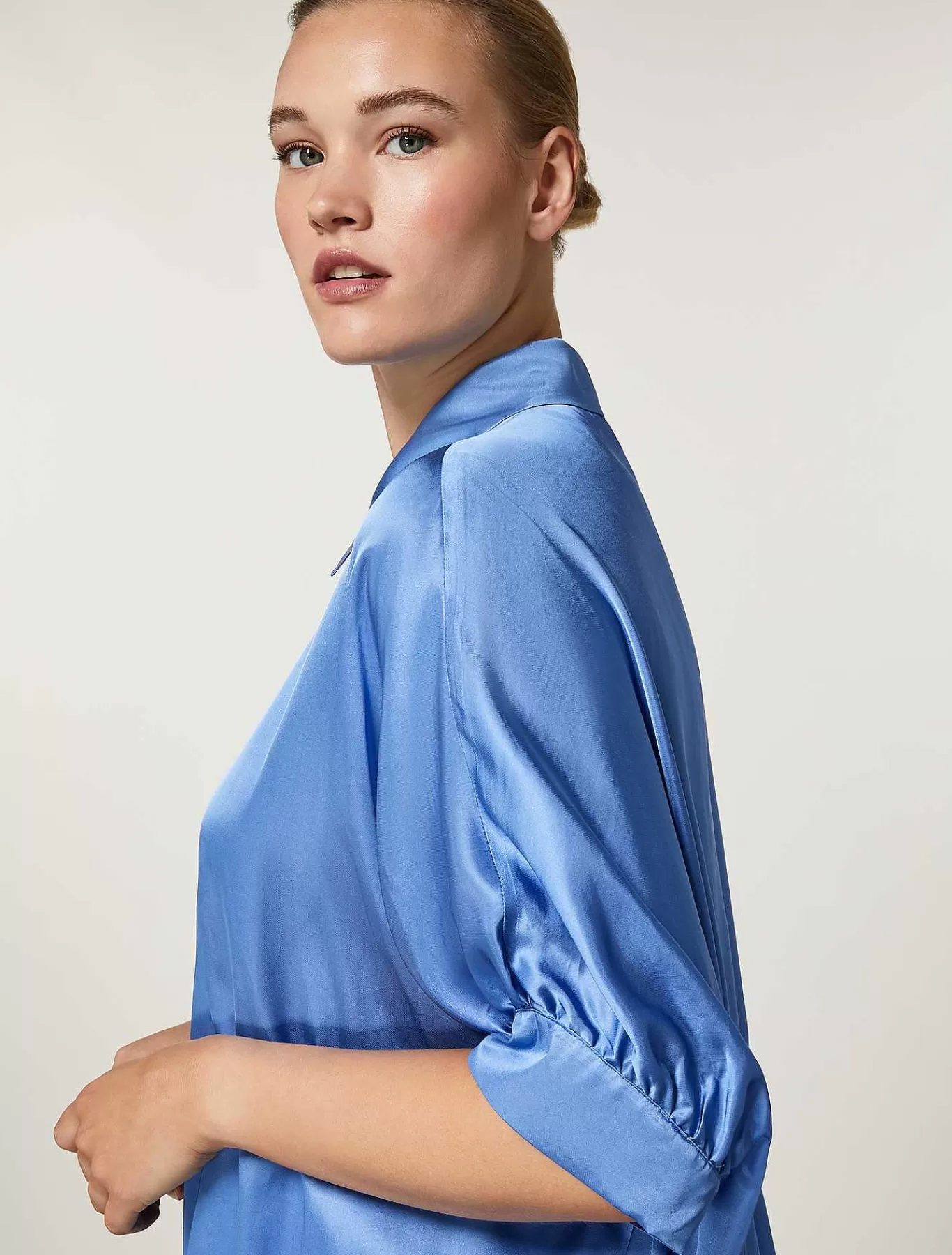 Clearance Chemise En Satin De Viscose Femmes Blouses Et Chemises