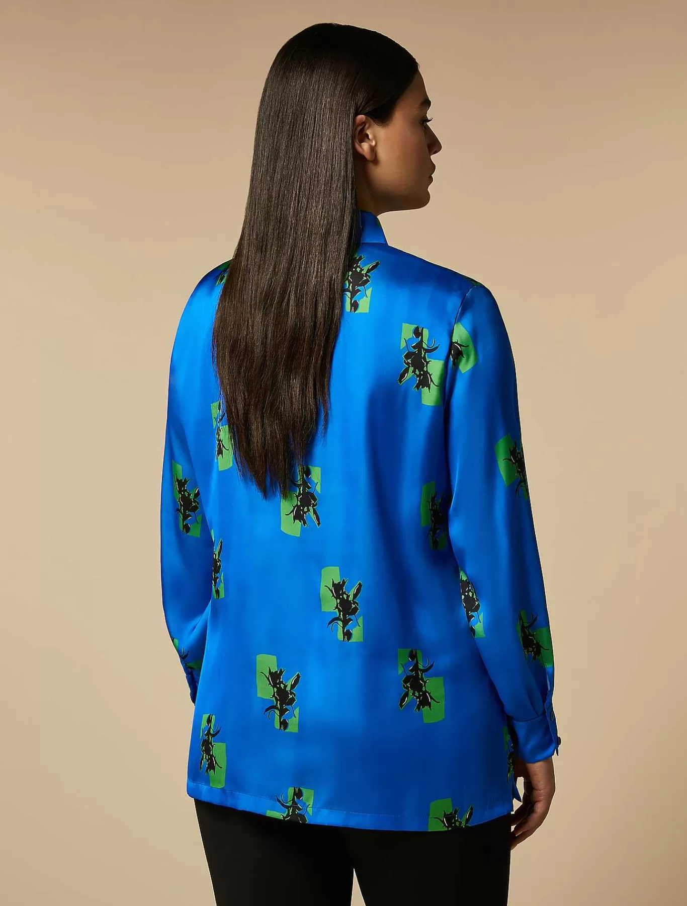 Store Chemise En Satin Imprime Femmes Blouses Et Chemises