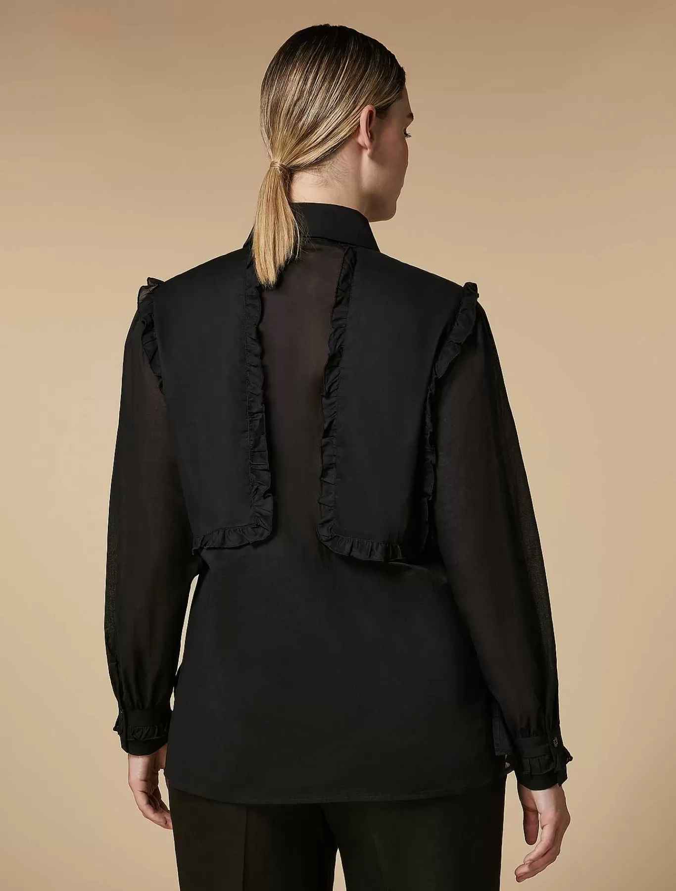 Store Chemise En Voile Avec Incrustations Femmes Blouses Et Chemises