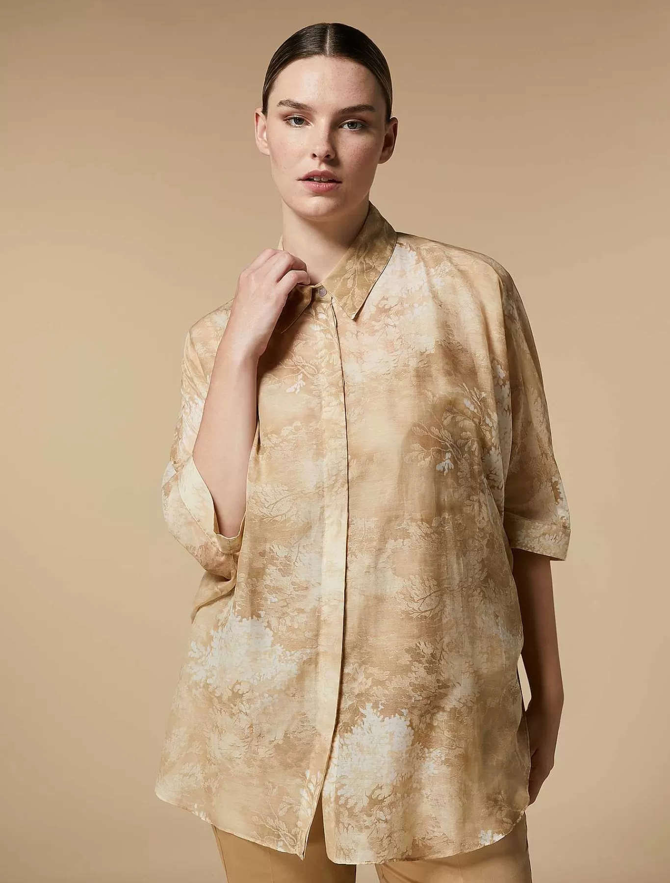 Fashion Chemise En Voile Imprime Femmes Blouses Et Chemises