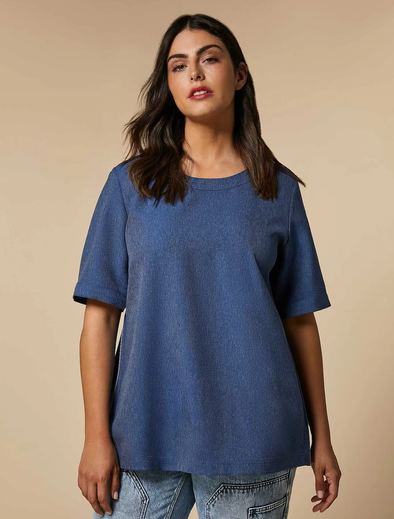 Shop Chemisier Aspect Denim Femmes Blouses Et Chemises