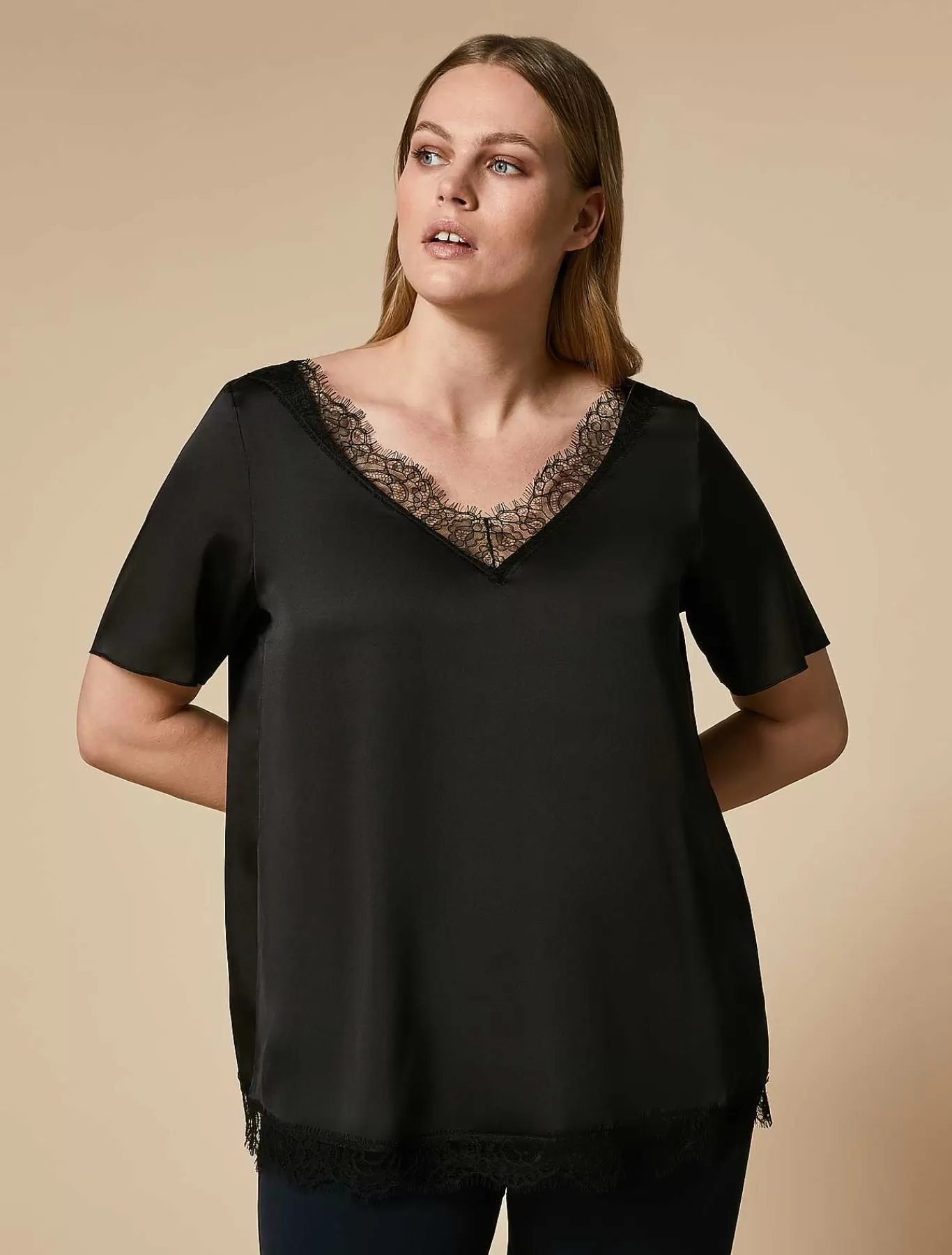Cheap Chemisier Avec Details En Dentelle Femmes Blouses Et Chemises