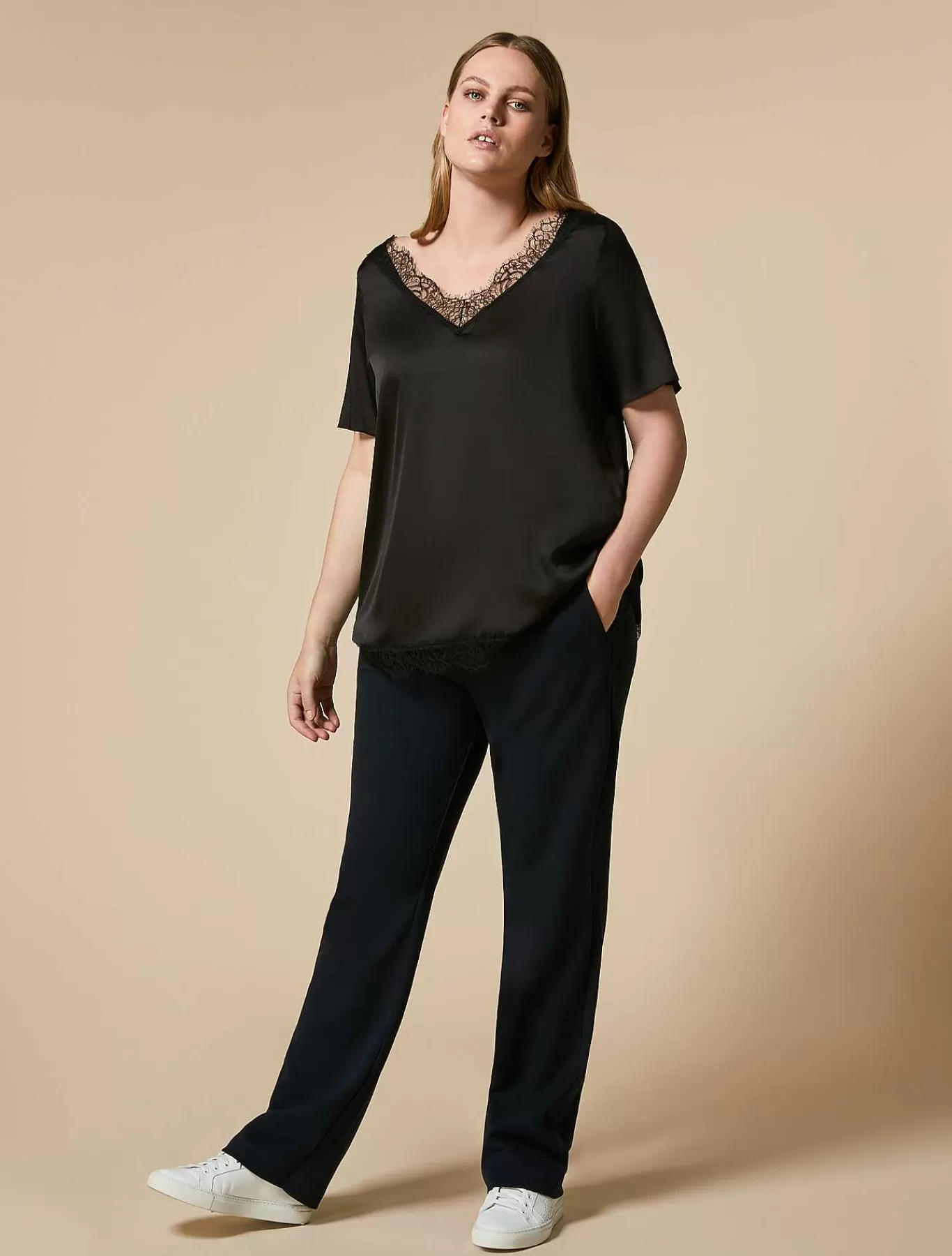 Cheap Chemisier Avec Details En Dentelle Femmes Blouses Et Chemises
