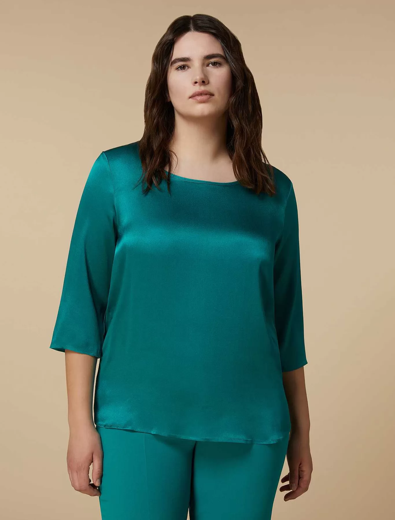 Online Chemisier Carre En Satin Femmes Blouses Et Chemises