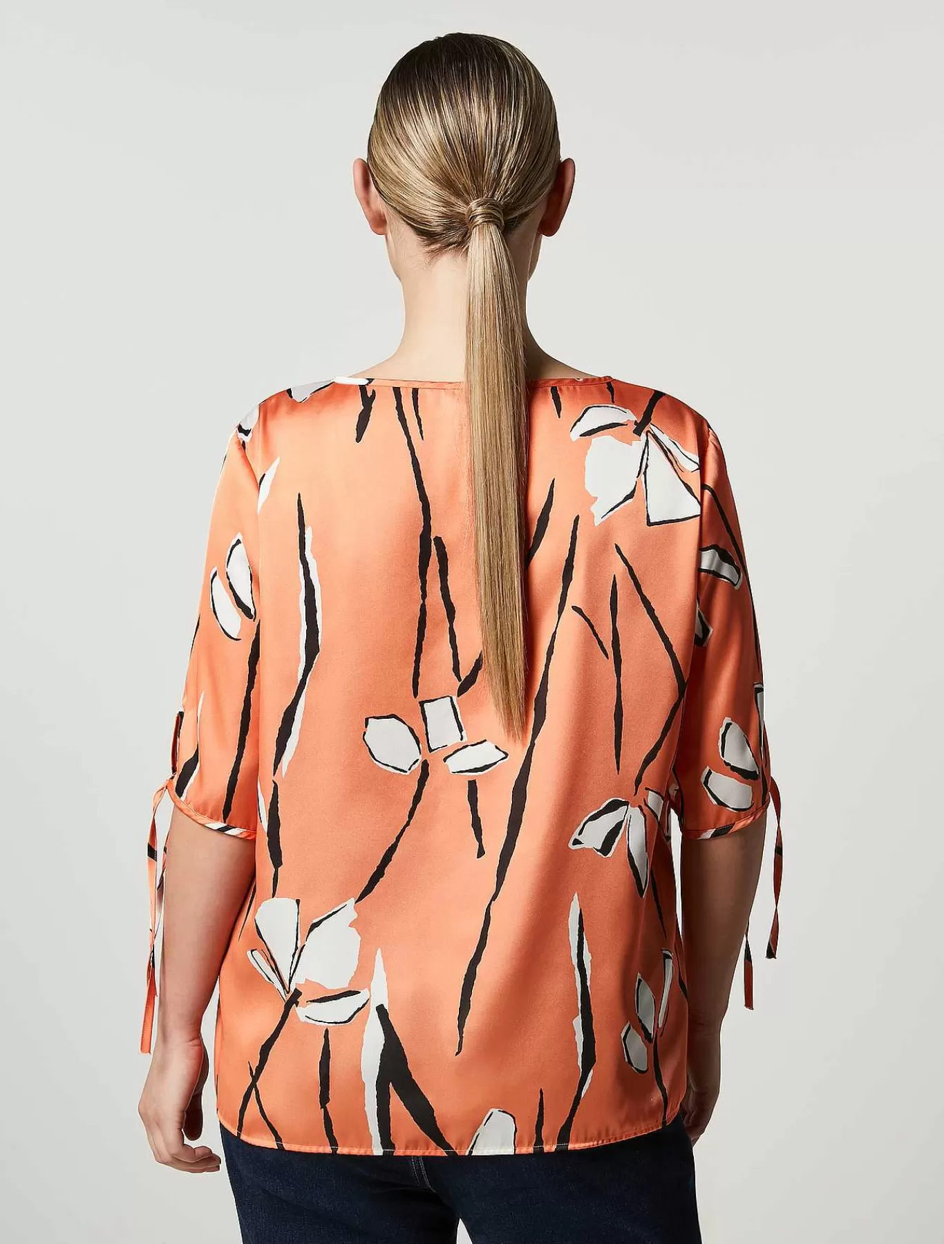 Discount Chemisier En Satin Imprime Femmes Blouses Et Chemises