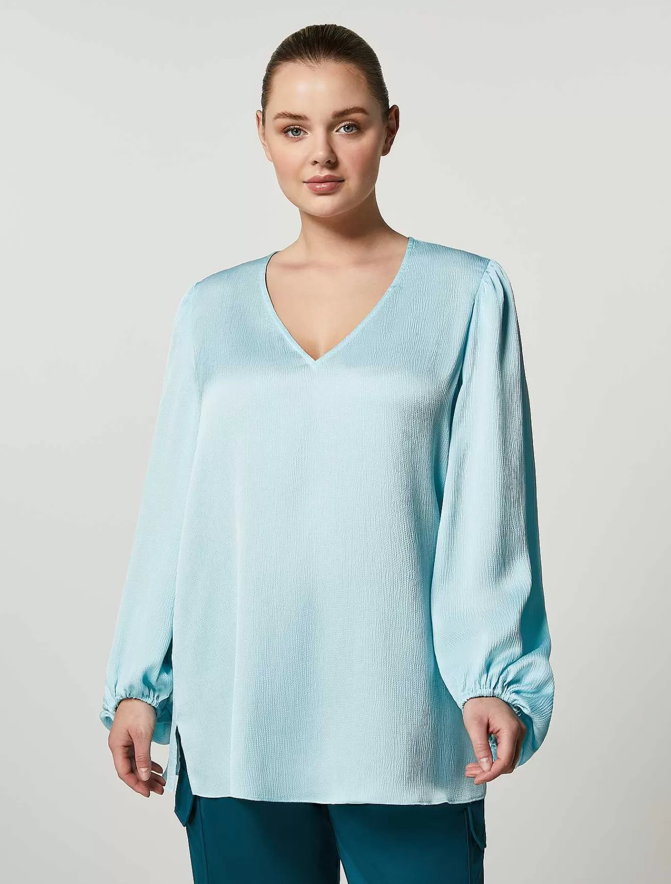 Online Chemisier En Satin Martele Femmes Blouses Et Chemises