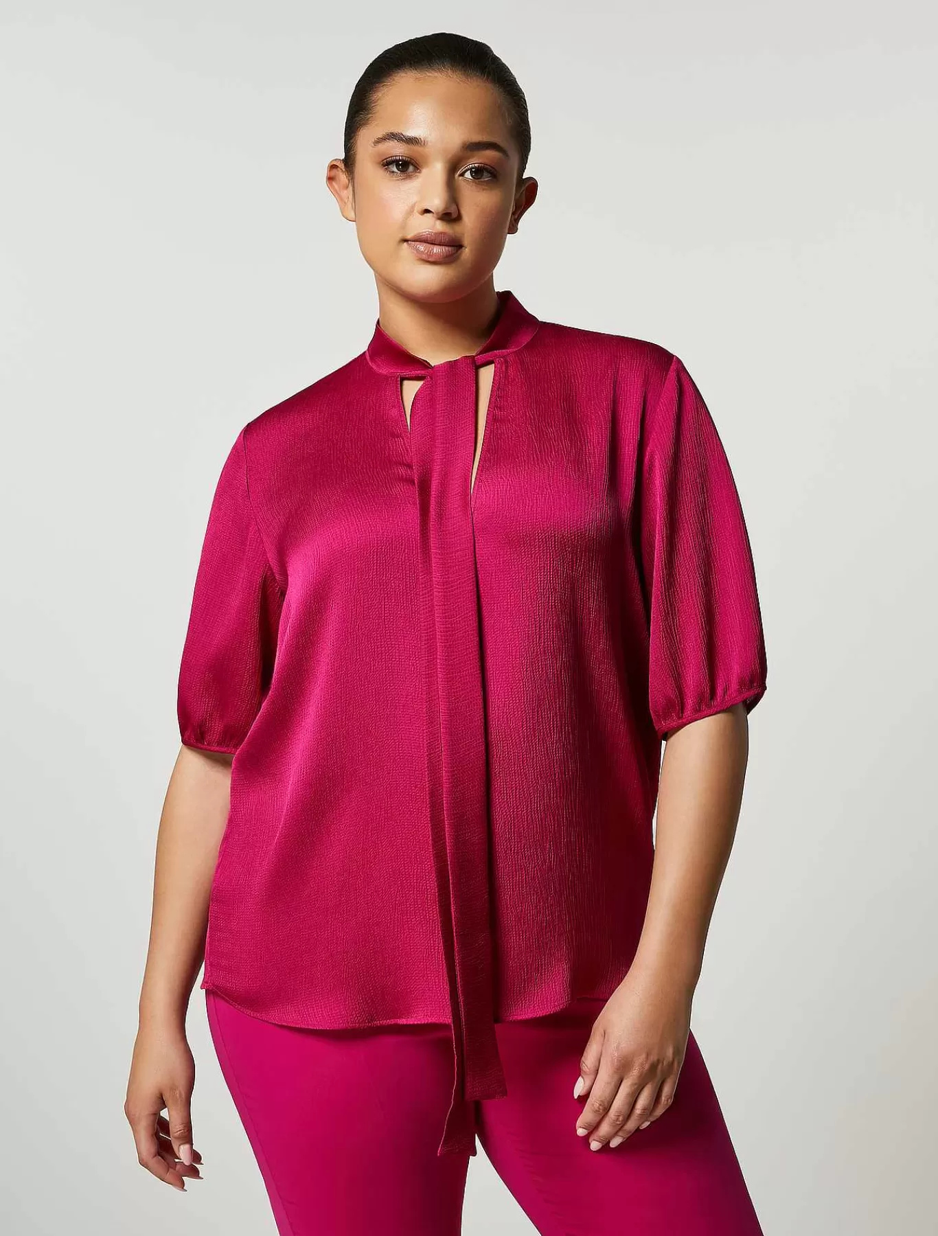 Store Chemisier En Satin Martele Femmes Blouses Et Chemises
