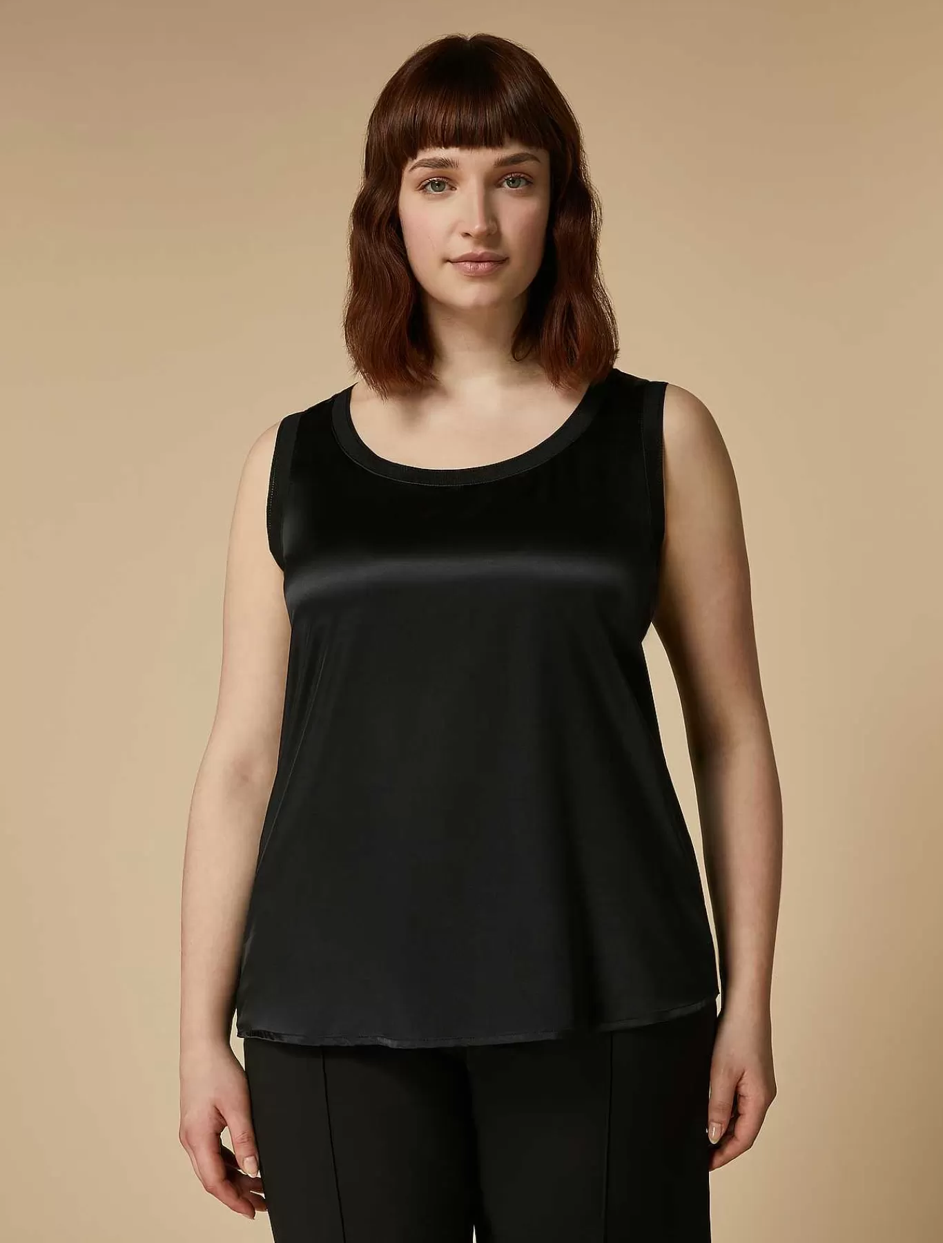 Hot Haut En Jersey Stretch Et Satin Femmes Hauts Et T-Shirts