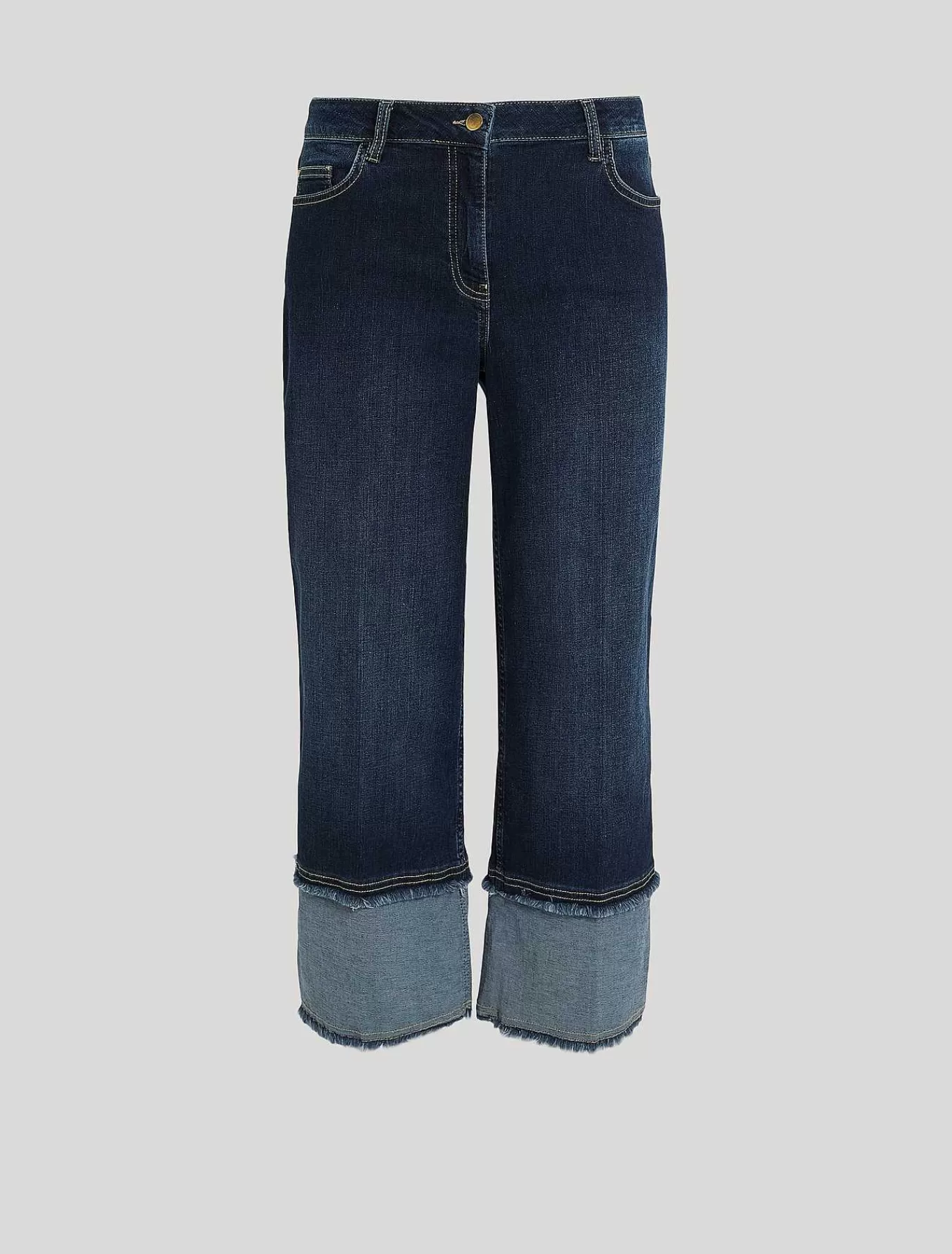 Shop Jean Court En Denim De Coton Femmes Pantalon