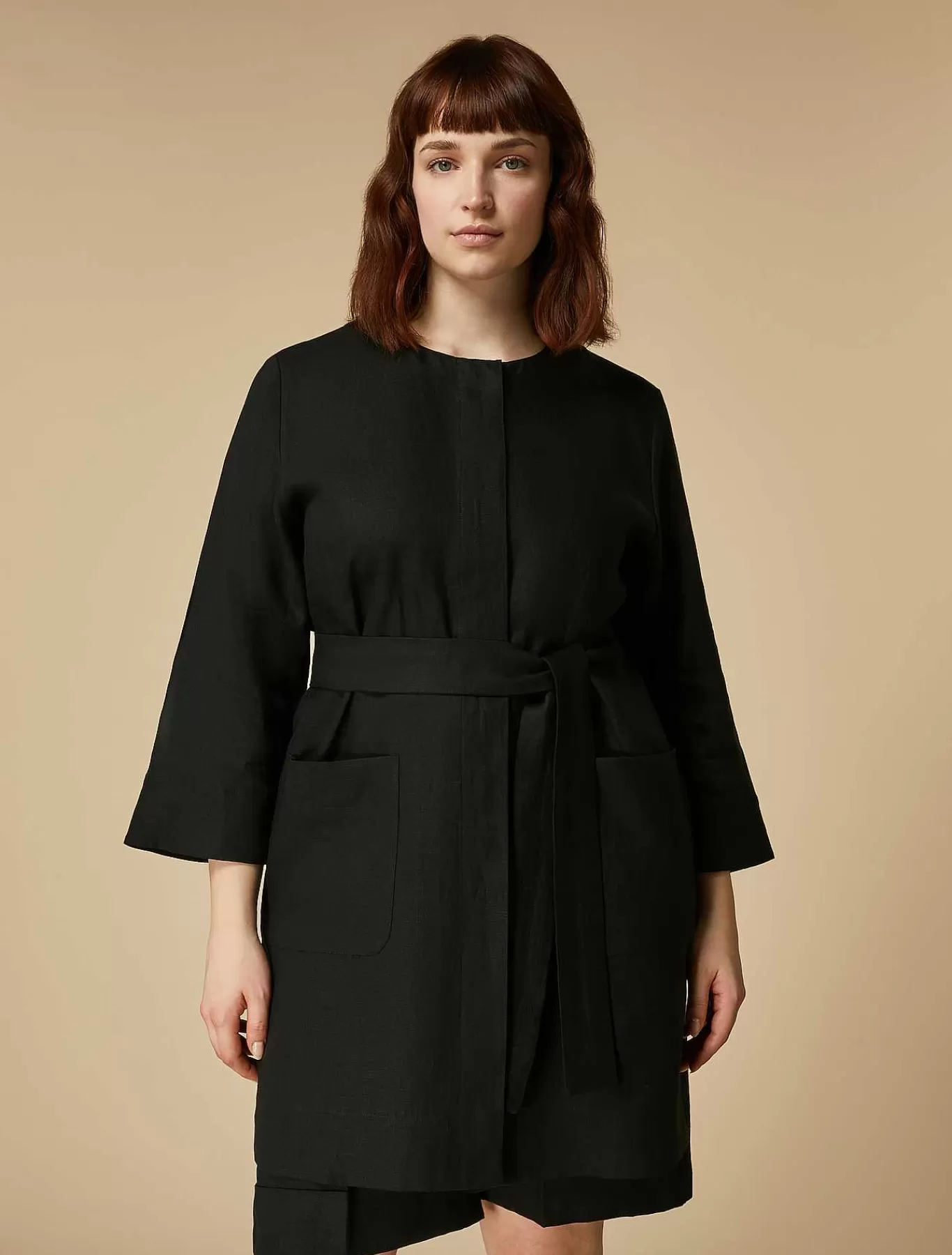Clearance Manteau Cache-Poussiere En Lin Femmes Blouses Et Chemises