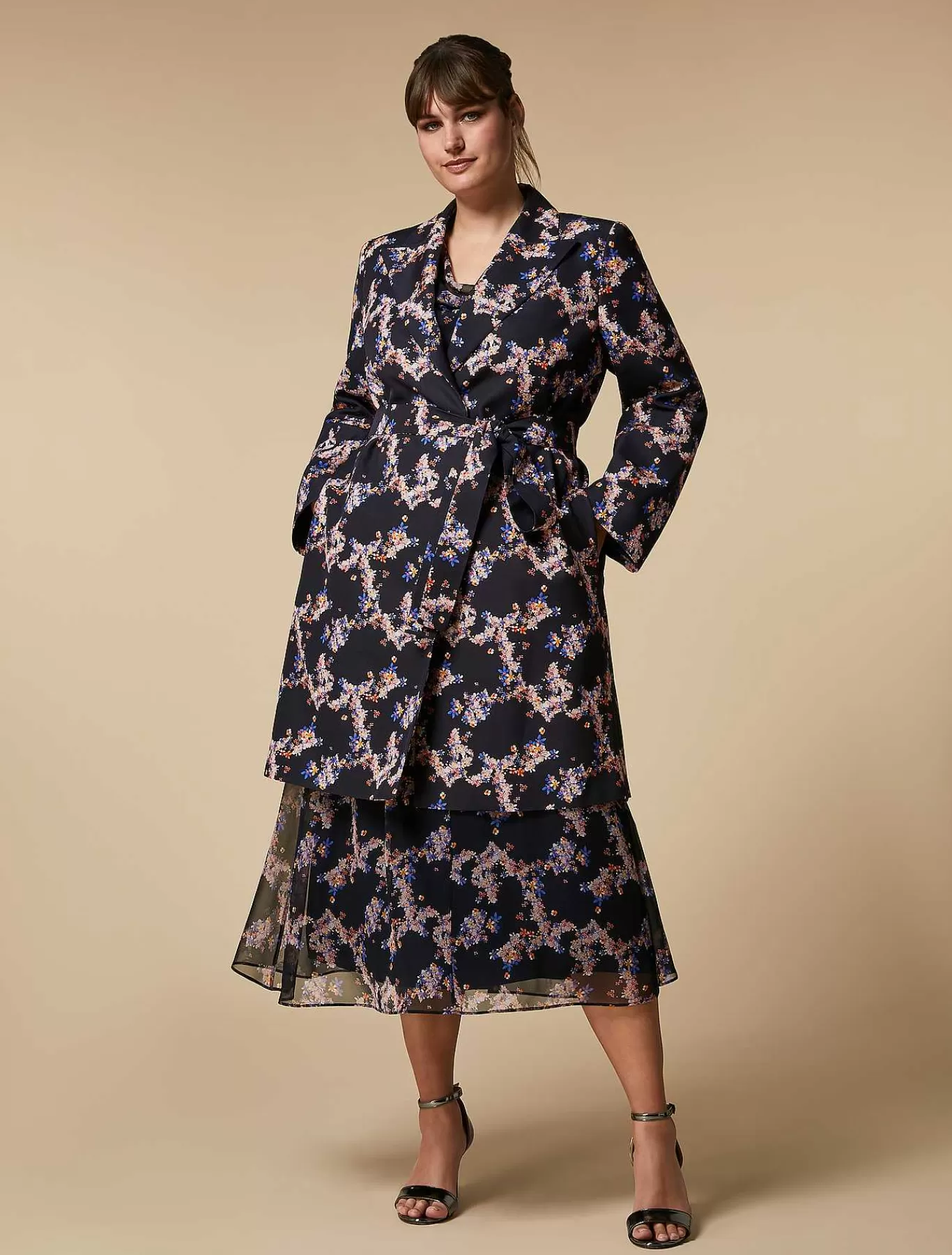 Shop Manteau Plumeau En Faille Imprime Femmes Manteaux Et Trenchs