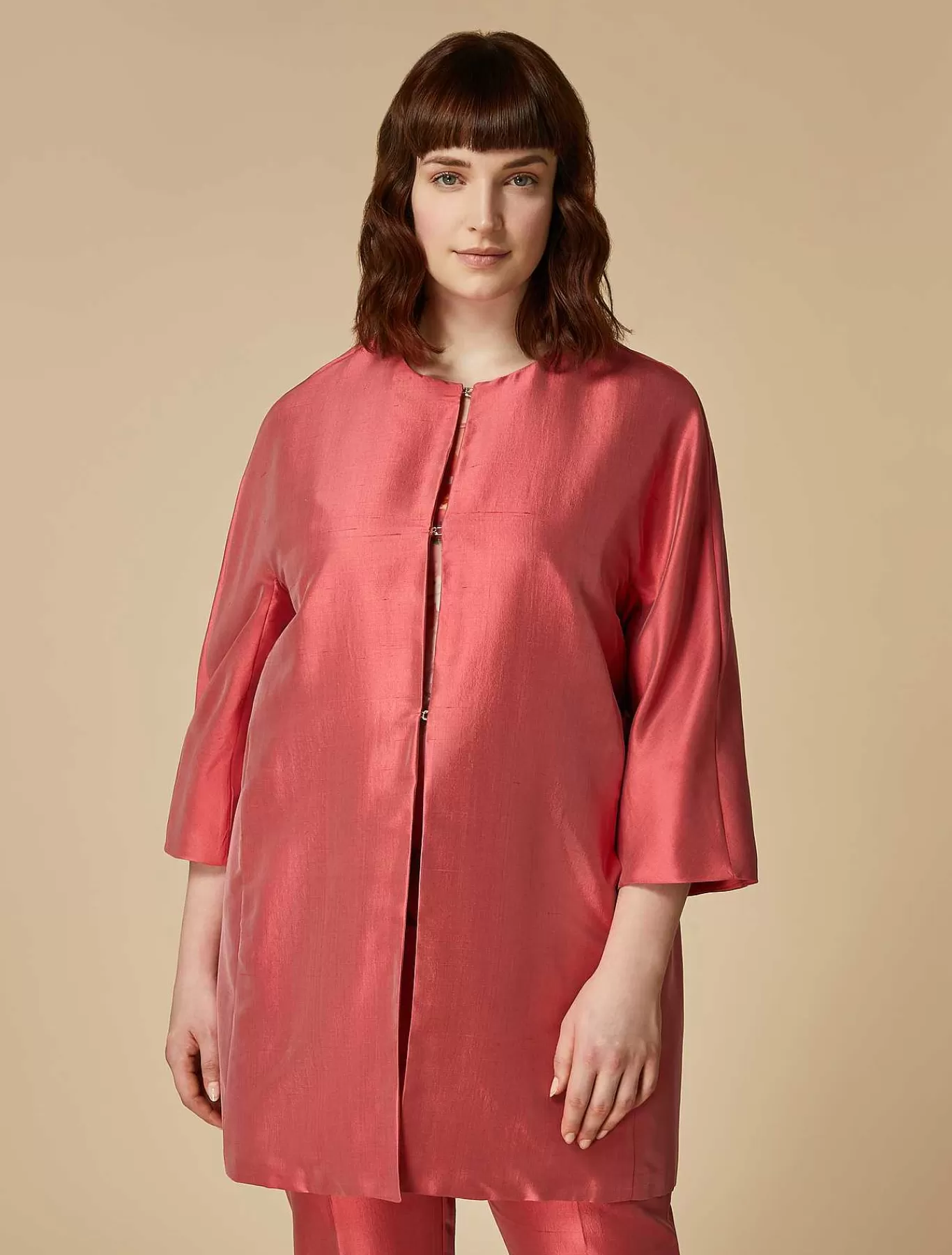 Store Manteau Plumeau En Shantung En Soie Femmes Costumes Formels