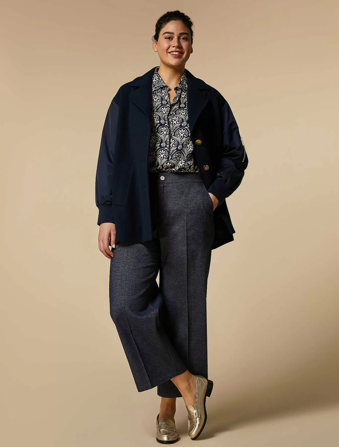 Shop Pantalon Aspect Denim Femmes Pantalon