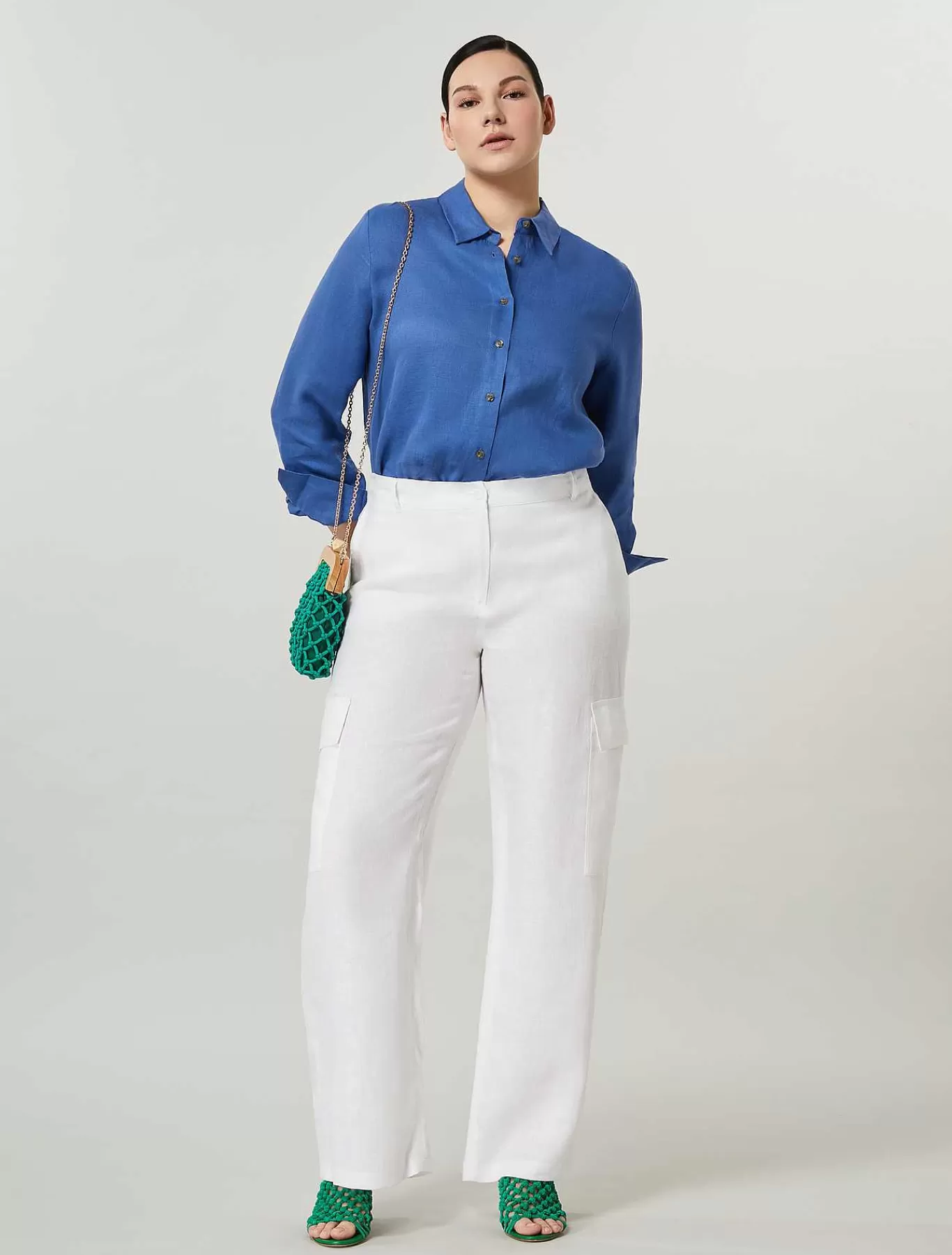 Best Pantalon Cargo En Lin Melange Femmes Pantalon