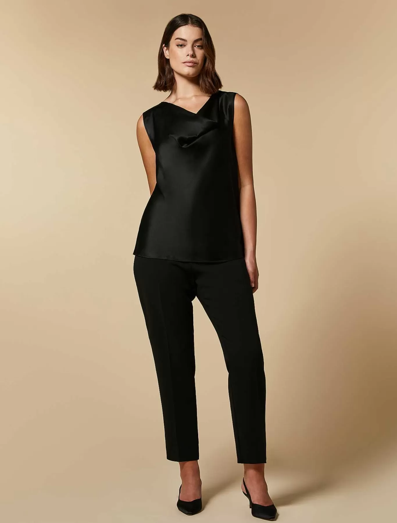 Online Pantalon Coupe Slim En Triacetate Femmes Pantalon