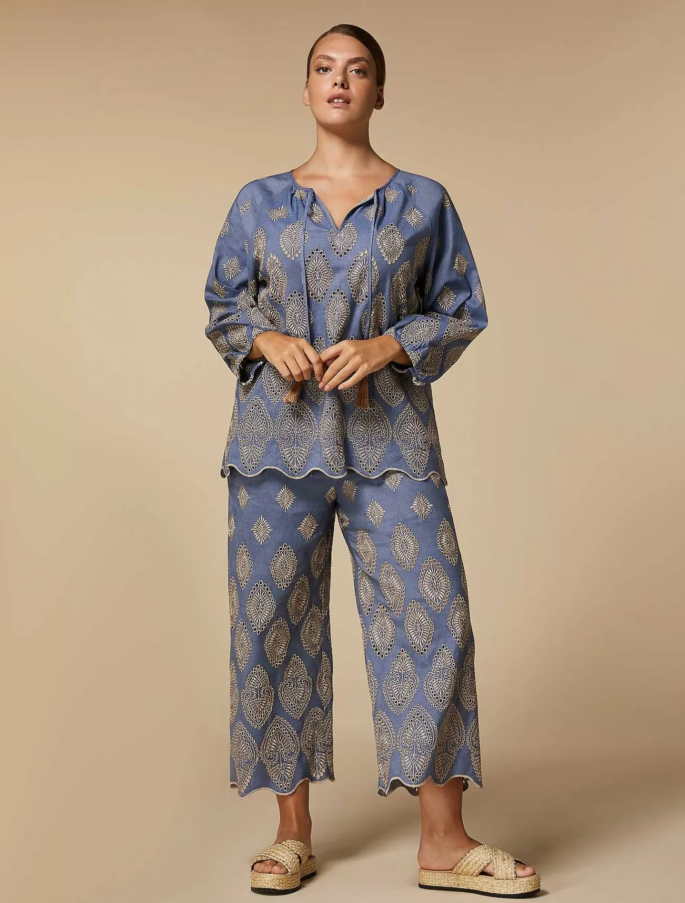 Cheap Pantalon Court Brode Femmes Pantalon