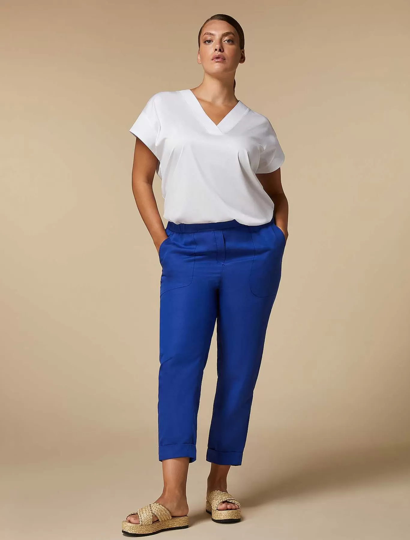 Cheap Pantalon De Jogging En Melange De Lin Femmes Pantalon