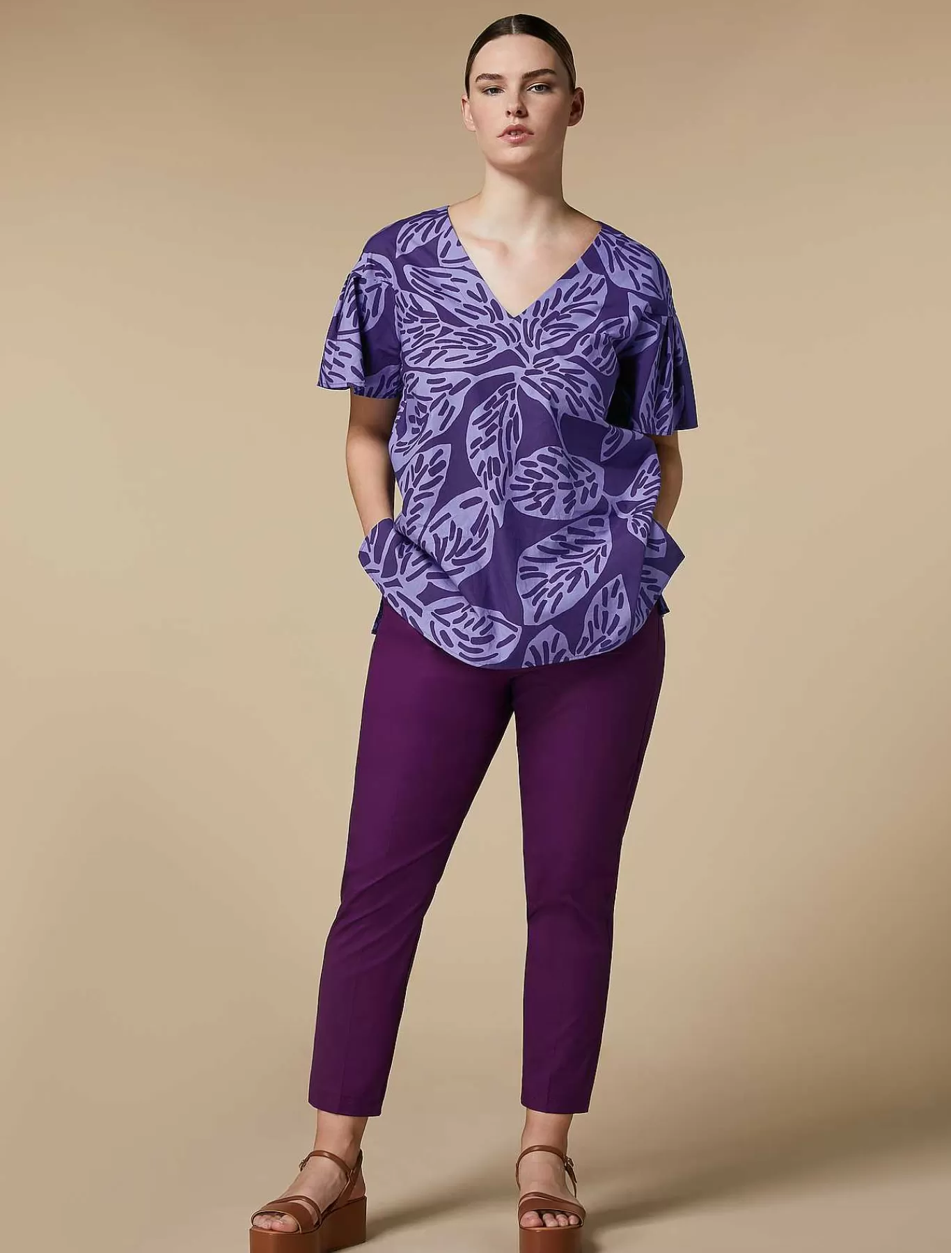 Sale Pantalon En Coton Melange Femmes Pantalon