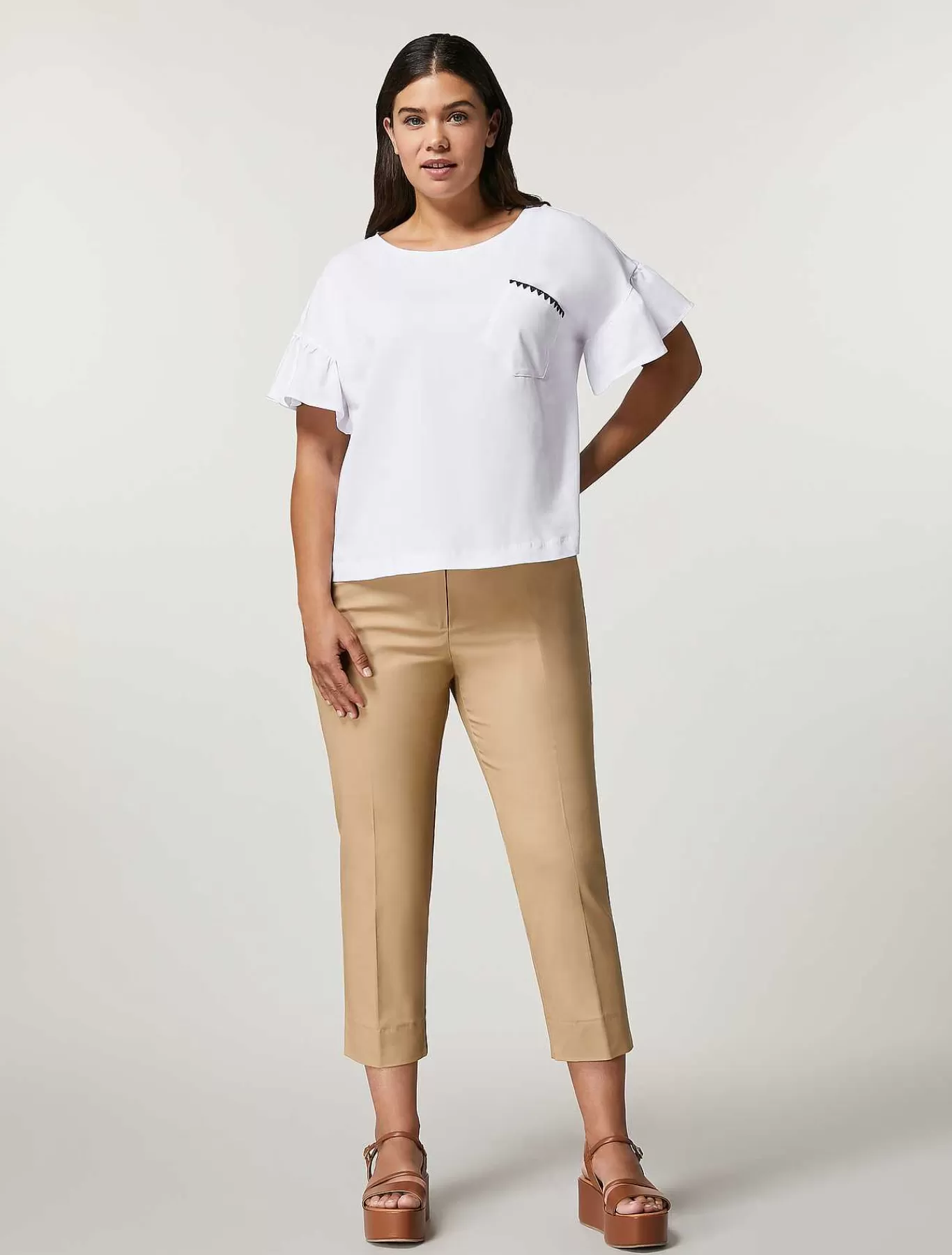 Cheap Pantalon En Gabardine De Coton Femmes Pantalon