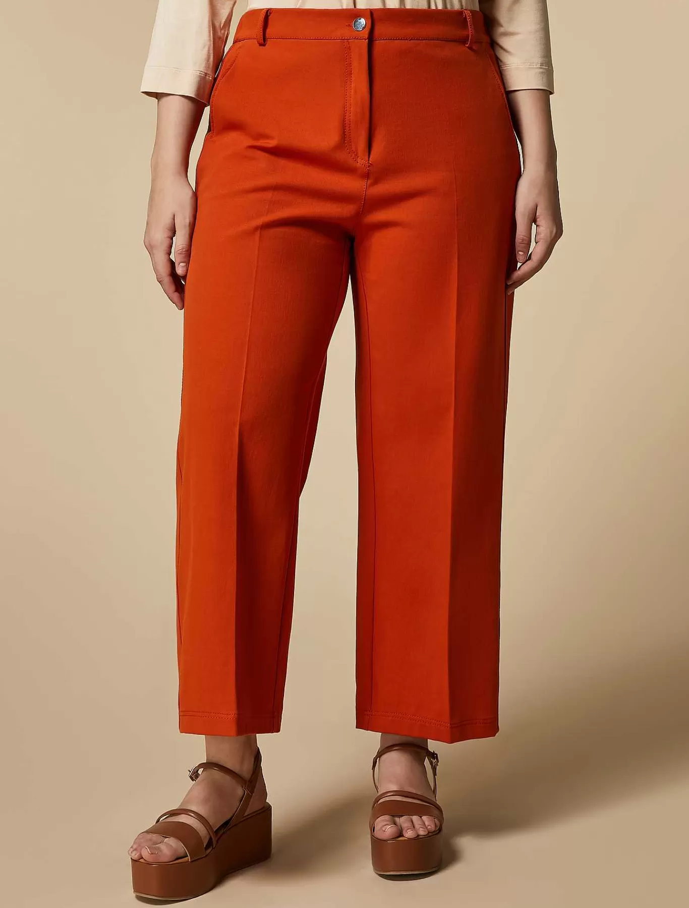 Clearance Pantalon En Gabardine De Coton Femmes Pantalon
