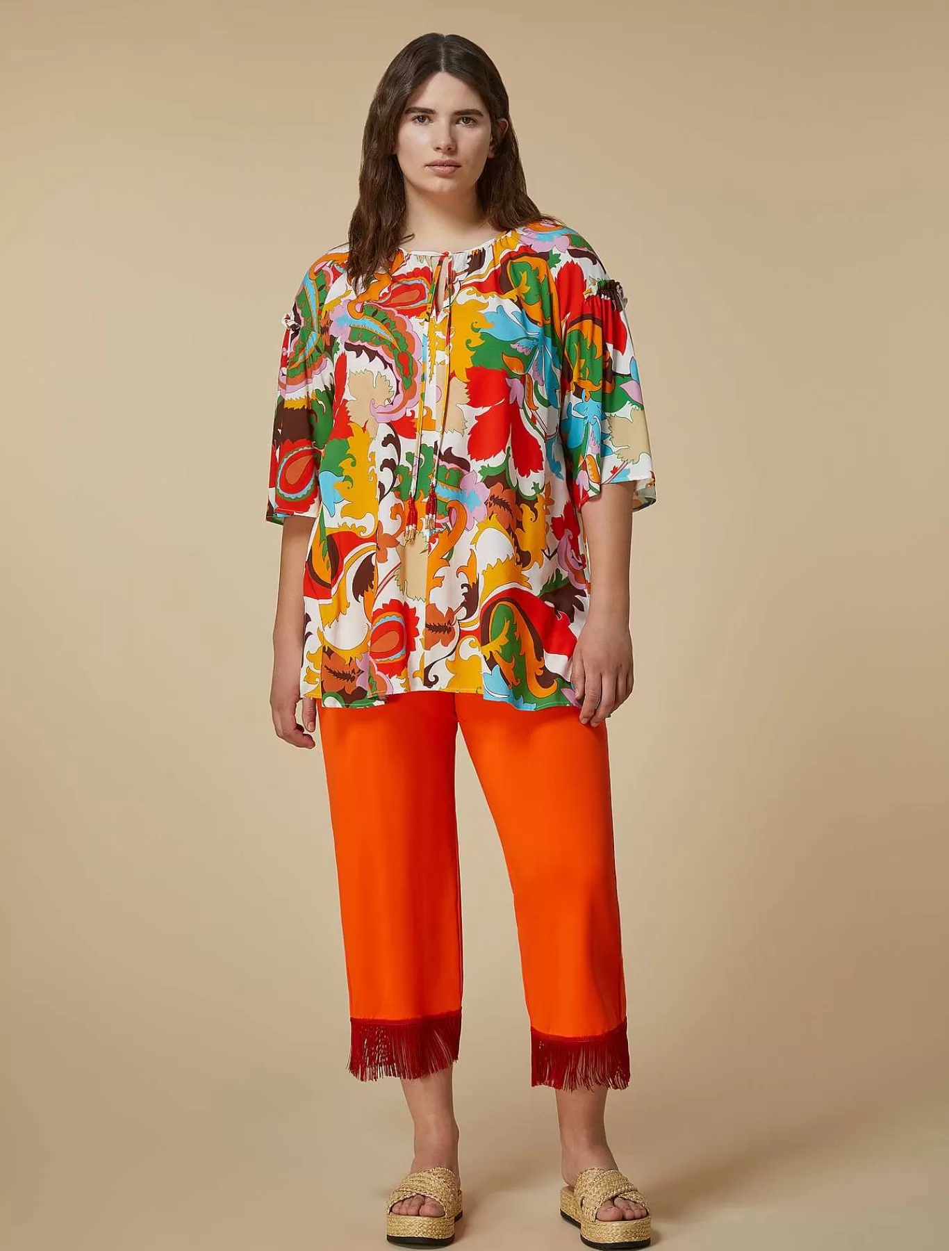 Hot Pantalon En Jersey Avec Franges Femmes Pantalon