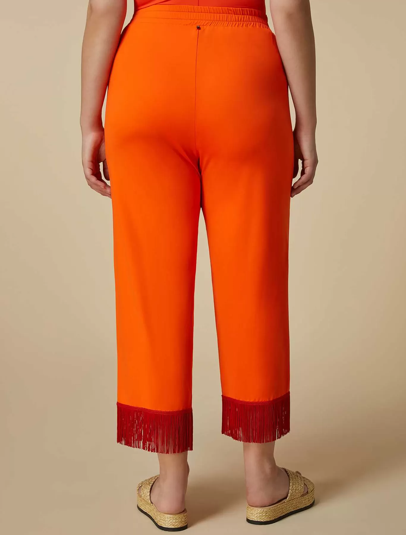 Hot Pantalon En Jersey Avec Franges Femmes Pantalon