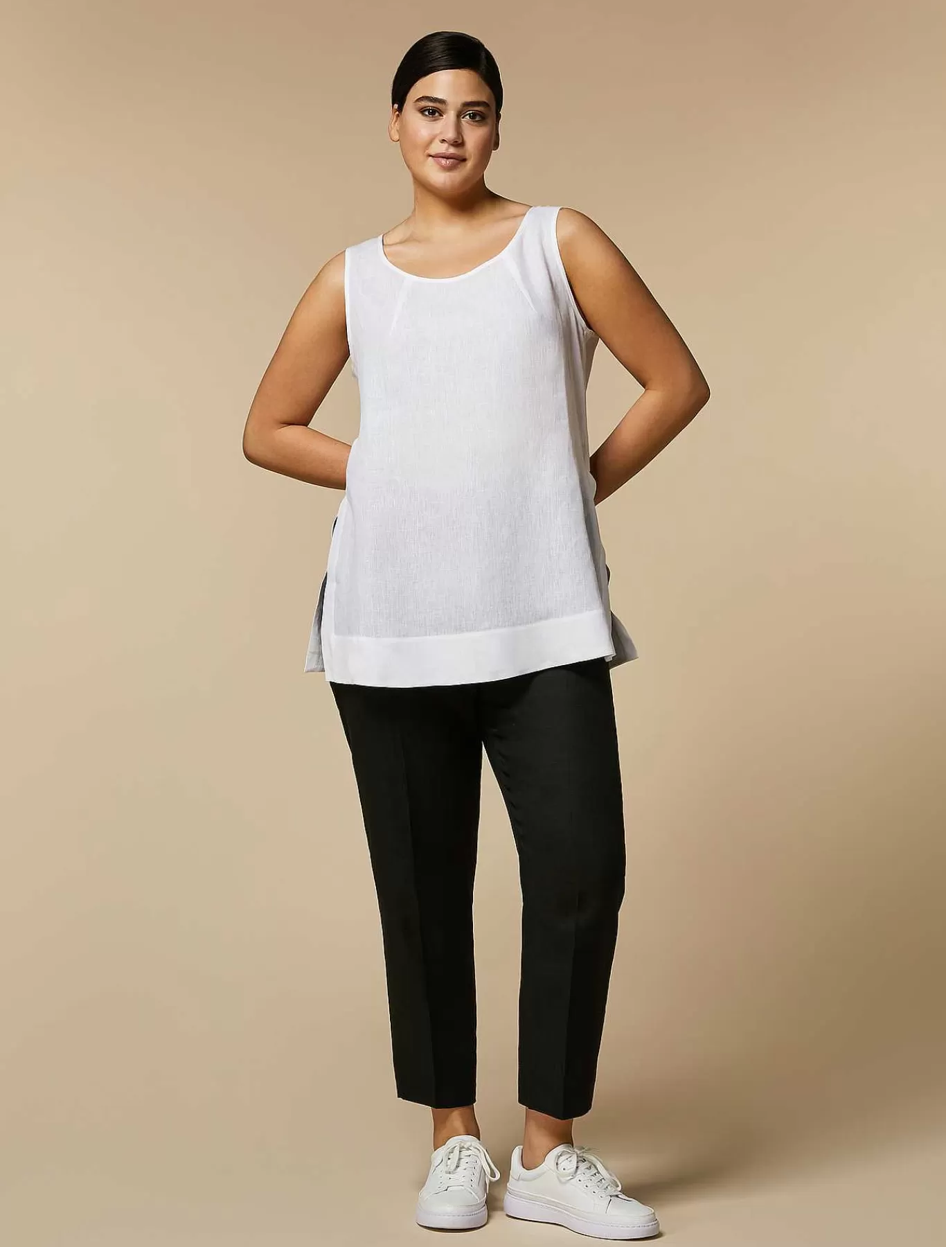 Clearance Pantalon En Lin Femmes Essentiel