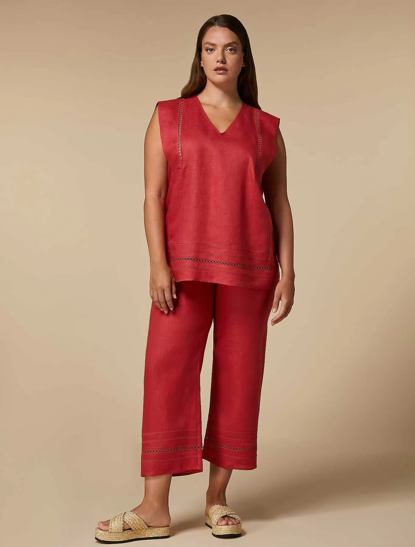 Store Pantalon En Lin Femmes Pantalon