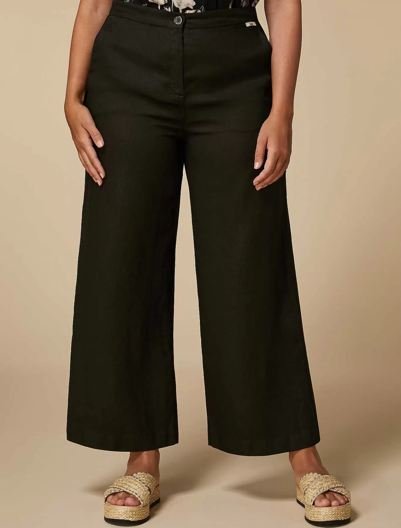 Outlet Pantalon En Lin Femmes Pantalon